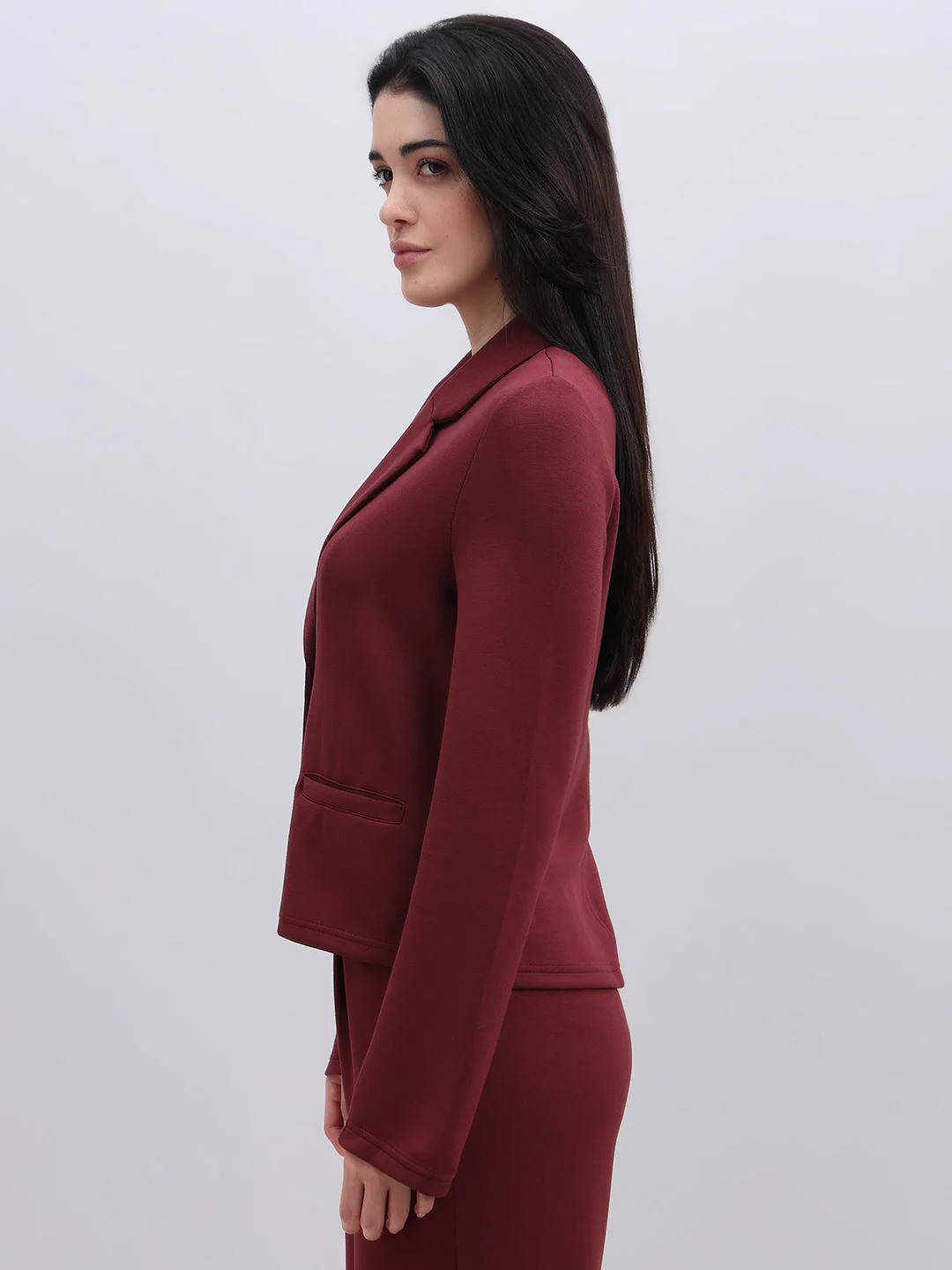 Maroon Tailored Blazer - Image 3