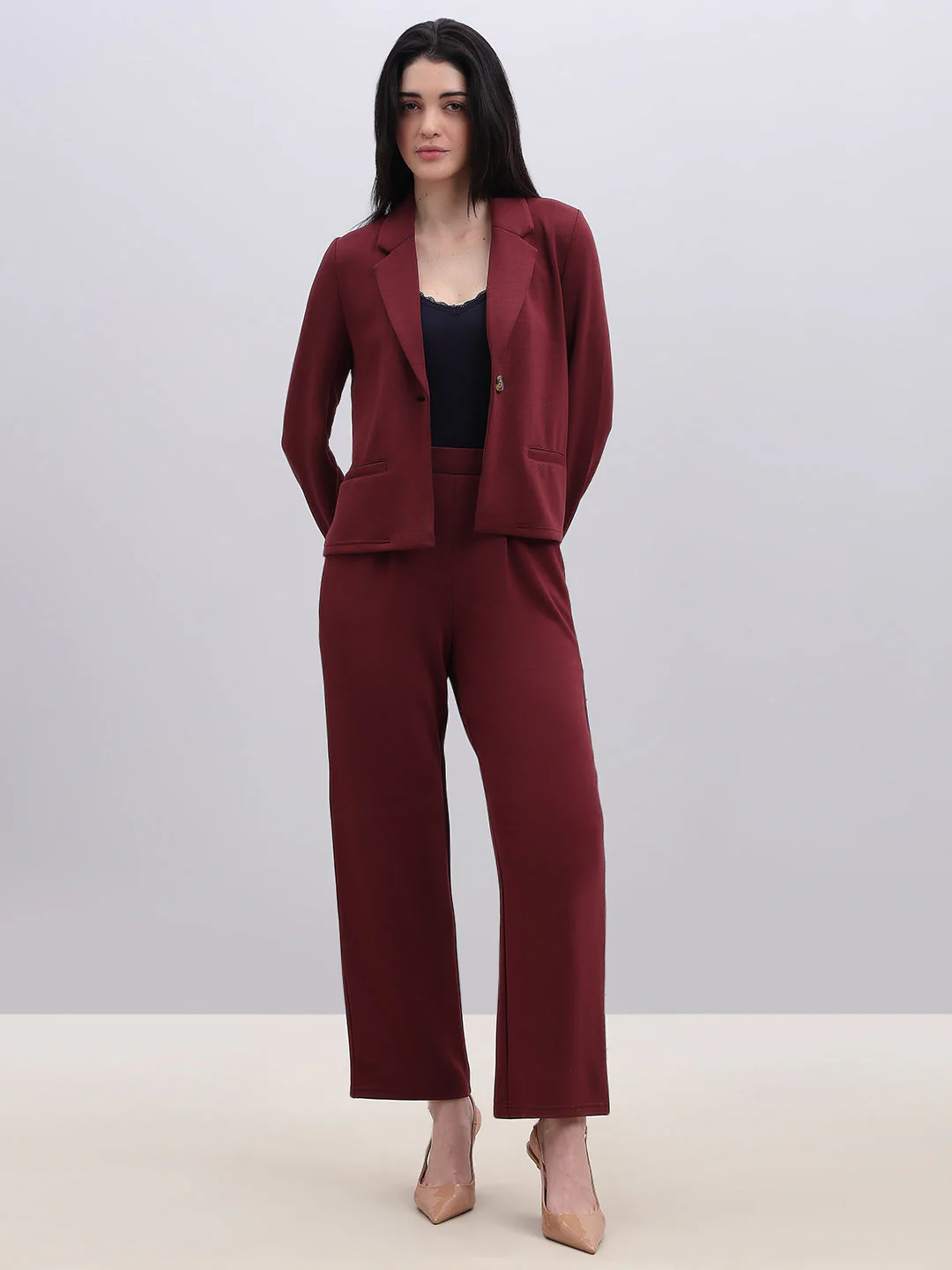 Maroon Tailored Blazer - Image 5