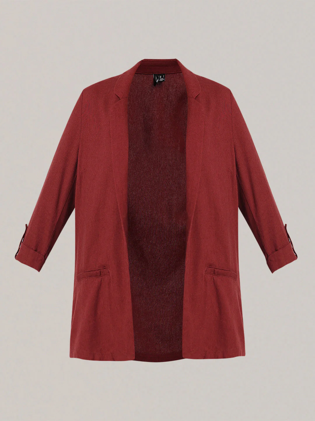 Dark Red Loose Fit Blazer - Image 7