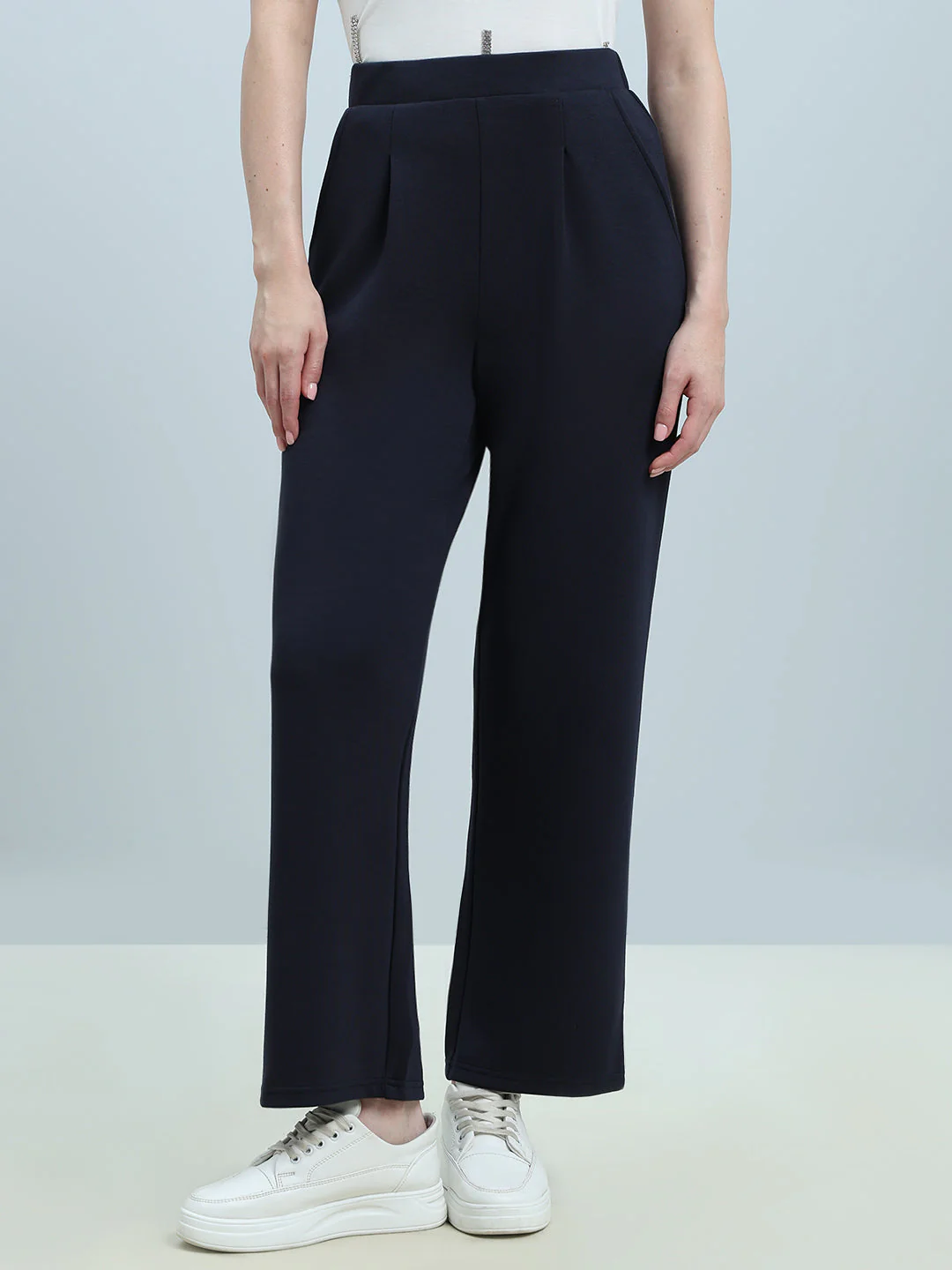 Navy Straight Fit Pants - Image 2