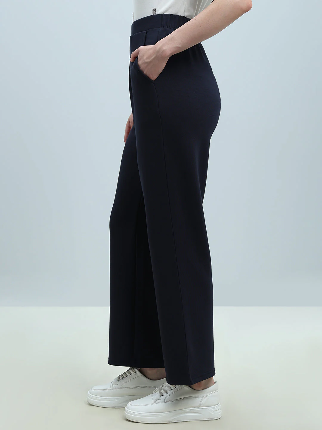 Navy Straight Fit Pants - Image 3