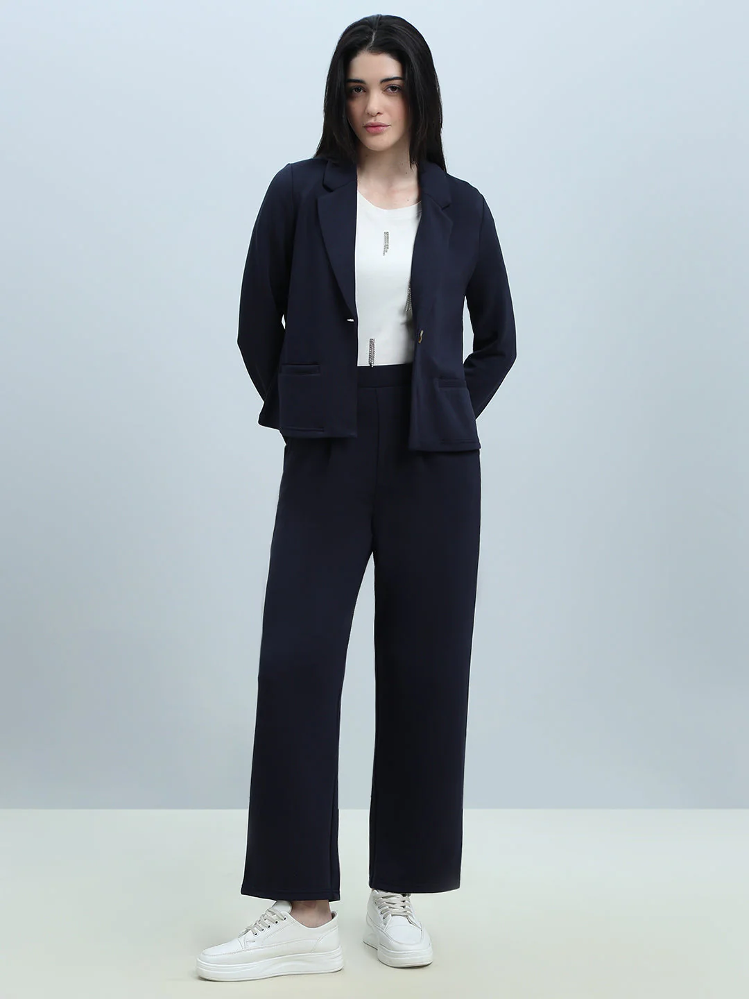 Navy Straight Fit Pants - Image 5