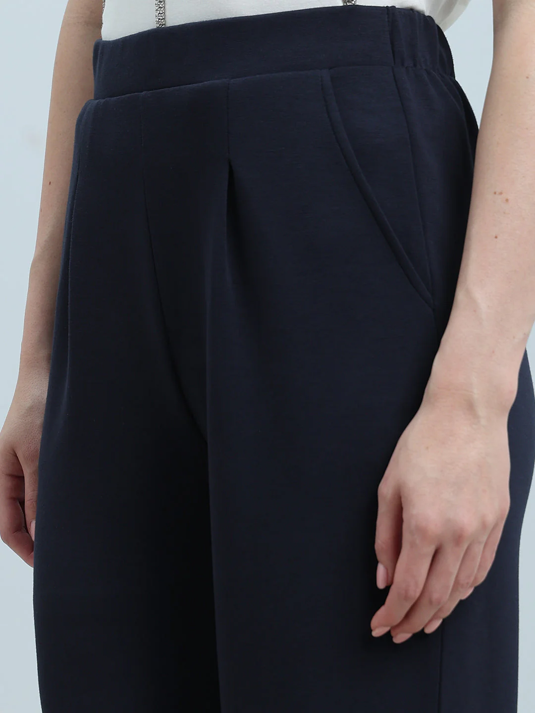 Navy Straight Fit Pants - Image 8