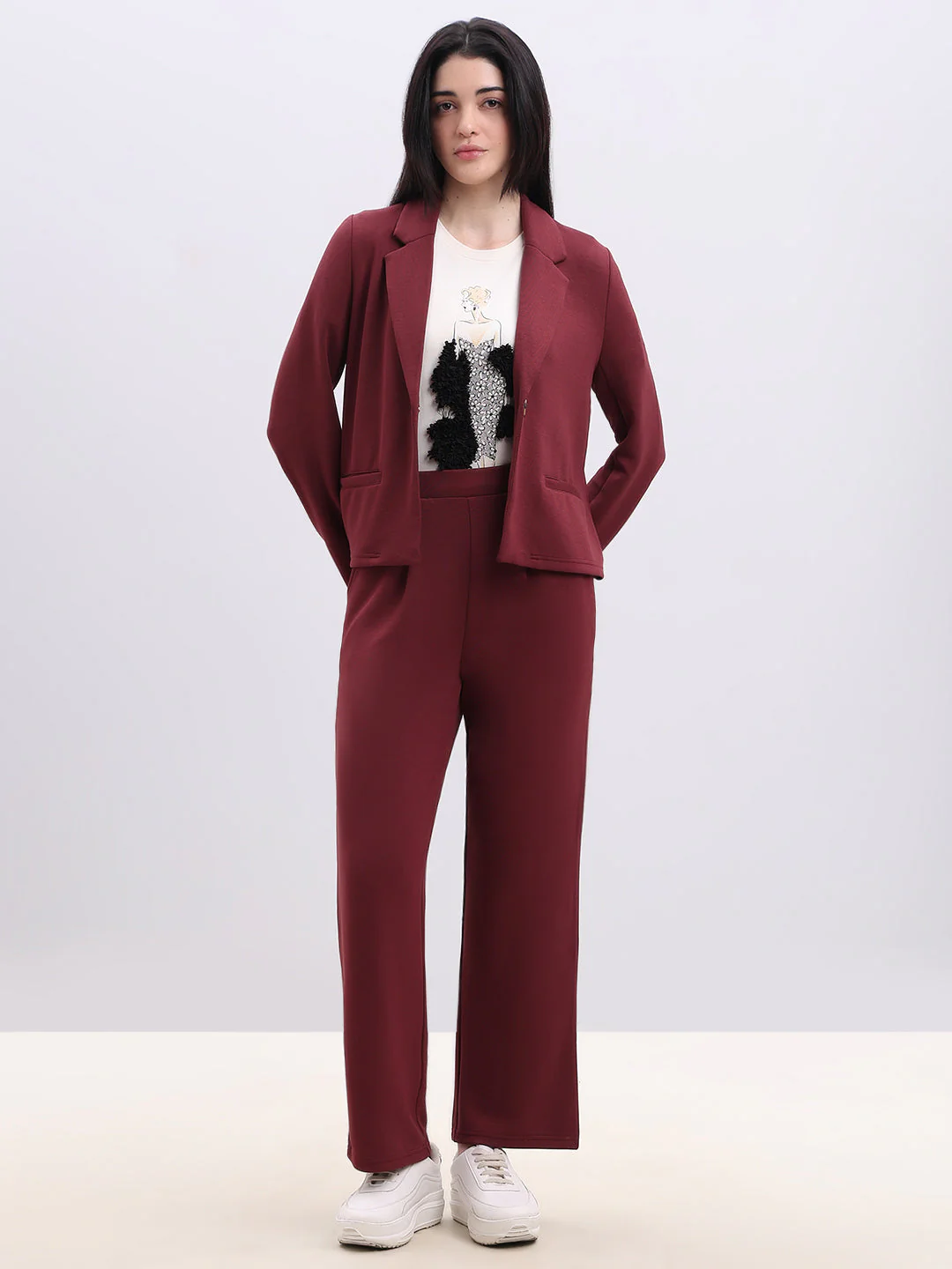 Maroon Straight Fit Pants - Image 5