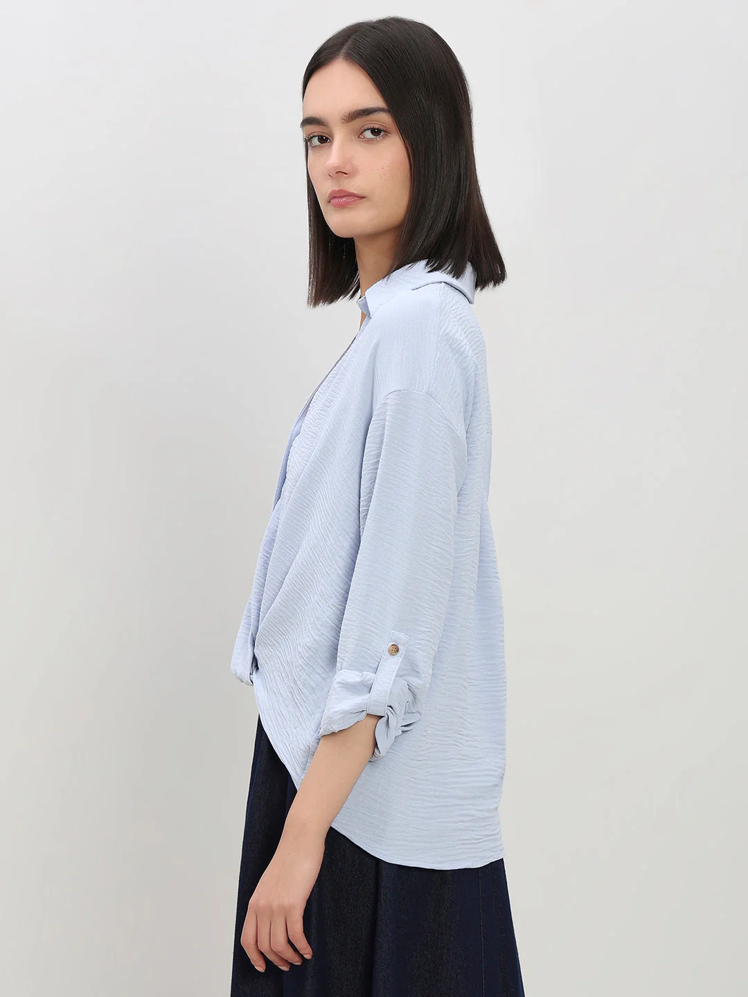 Button-Down Draped Shirt - Image 3