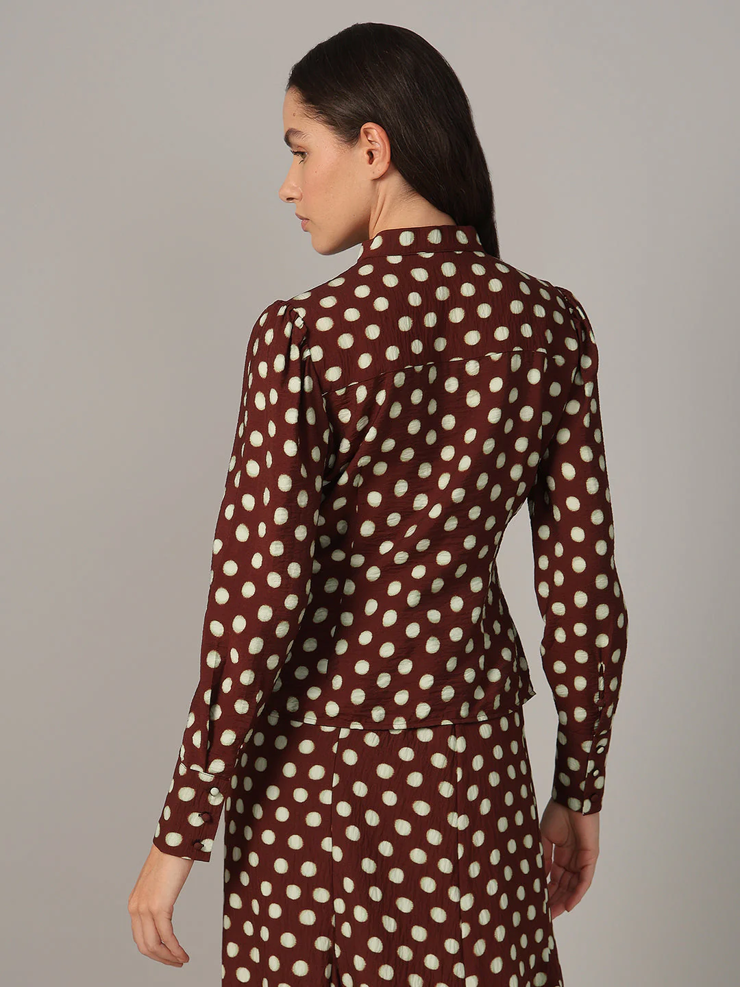 Polka Dot Tie-Detail Shirt - Image 4