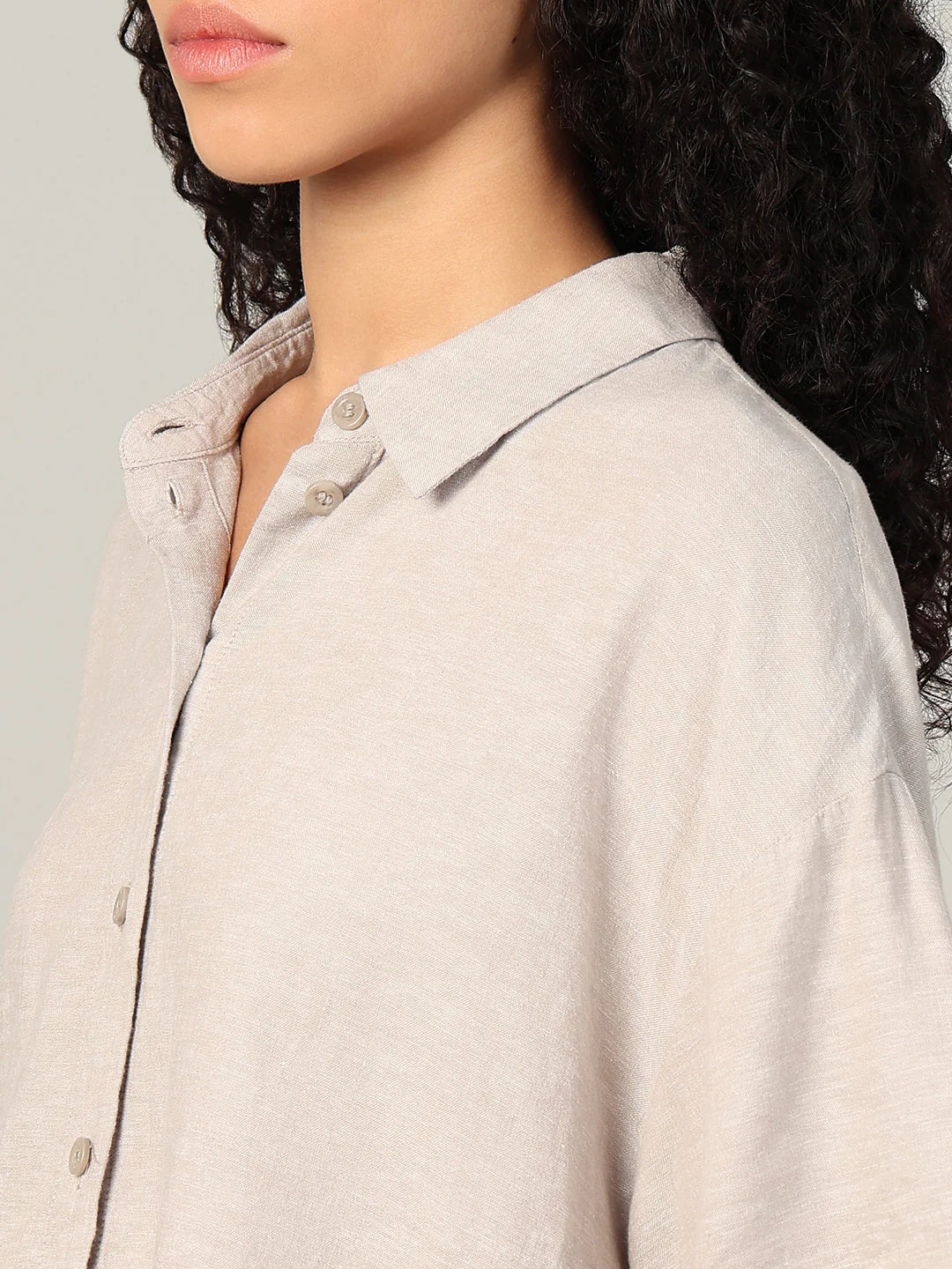 Linen Blend Short Sleeved Shirt - Image 8