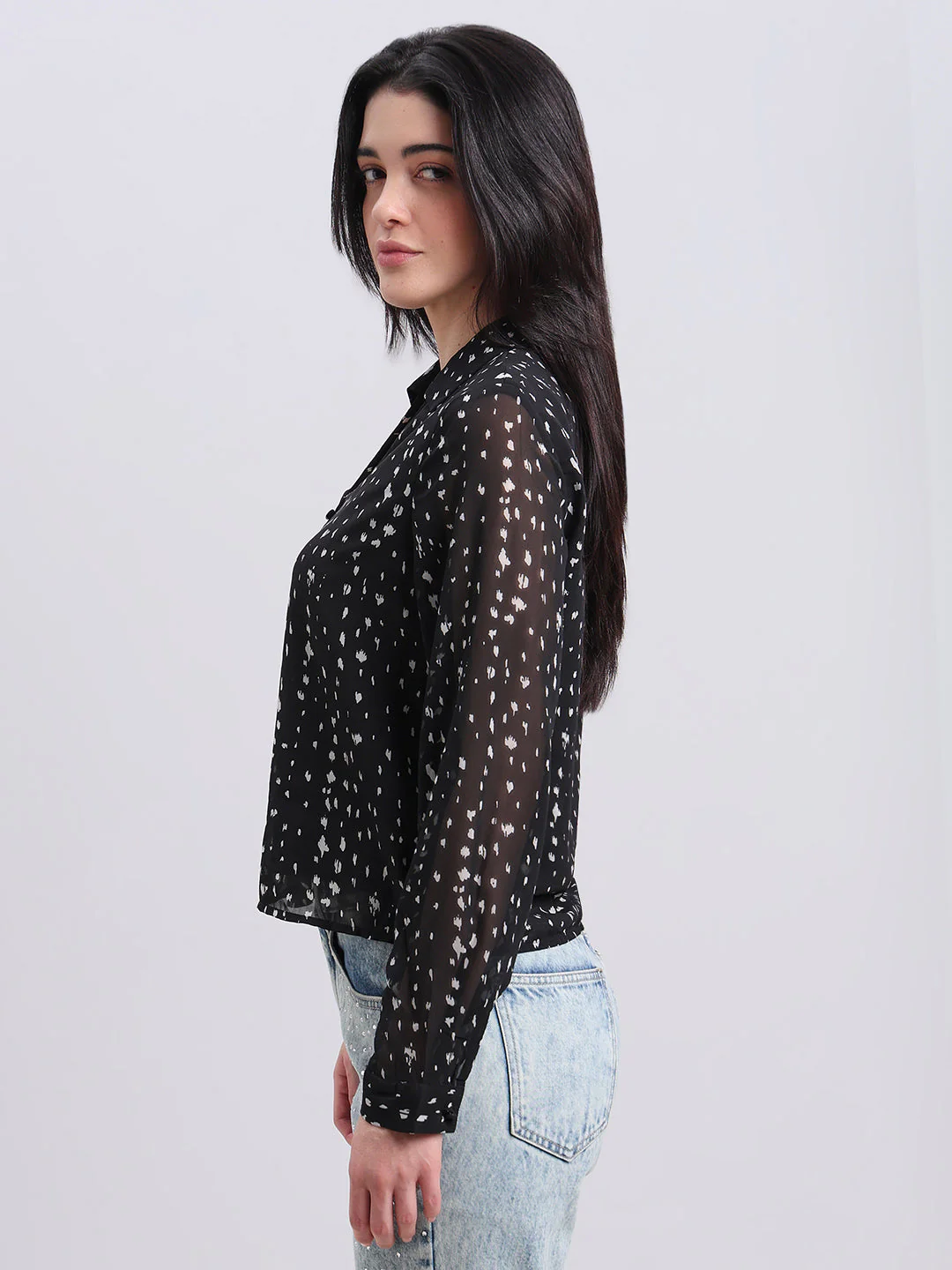 V-Neck Printed Top - Image 3