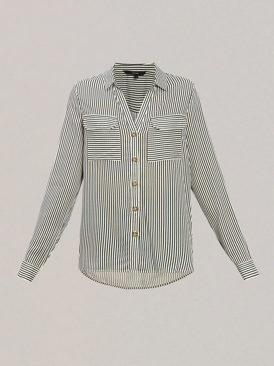 Striped Full Sleeves Shirt-White - Image 7
