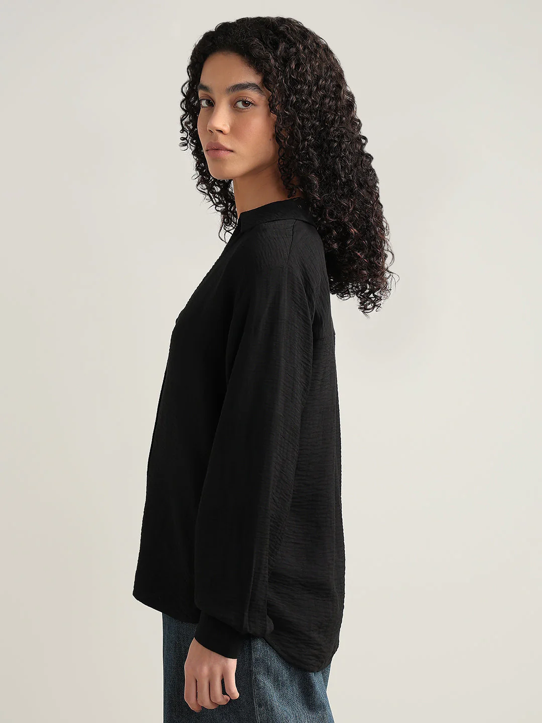 Black Button-Down Shirt - Image 3