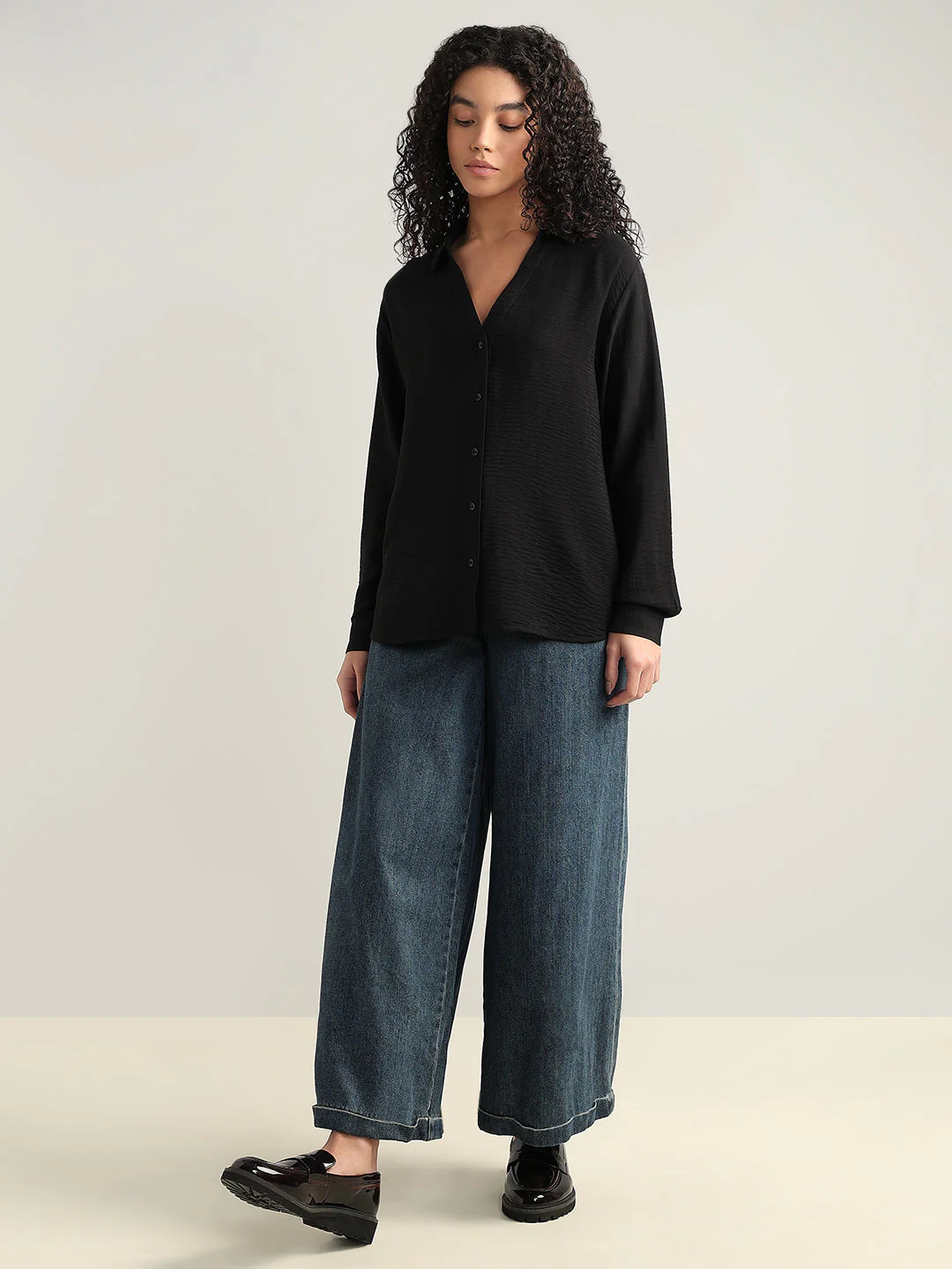 Black Button-Down Shirt - Image 5