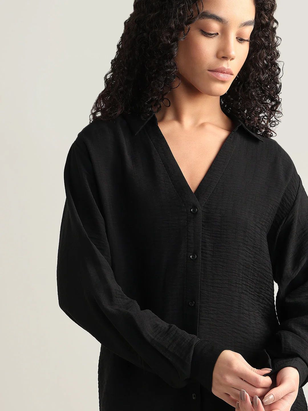 Black Button-Down Shirt - Image 6