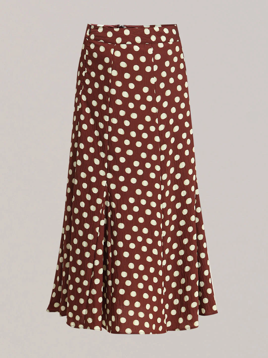 Brown Polka Dot Midi Skirt - Image 7