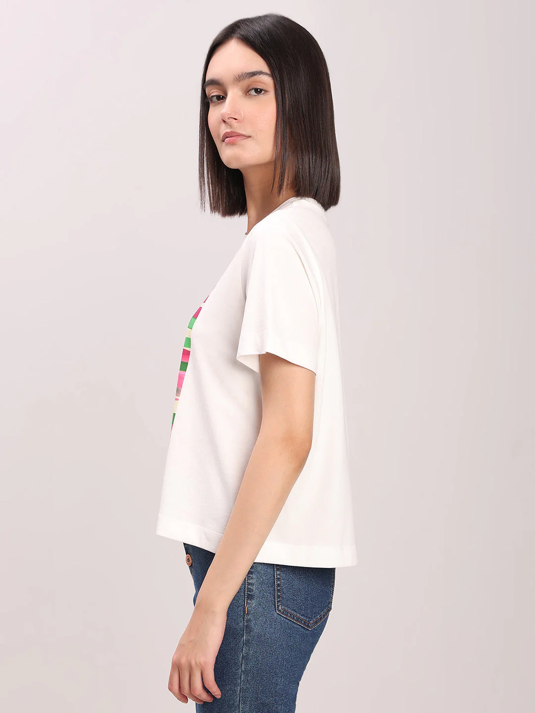 Printed Organic Cotton T-shirt - White - Image 3