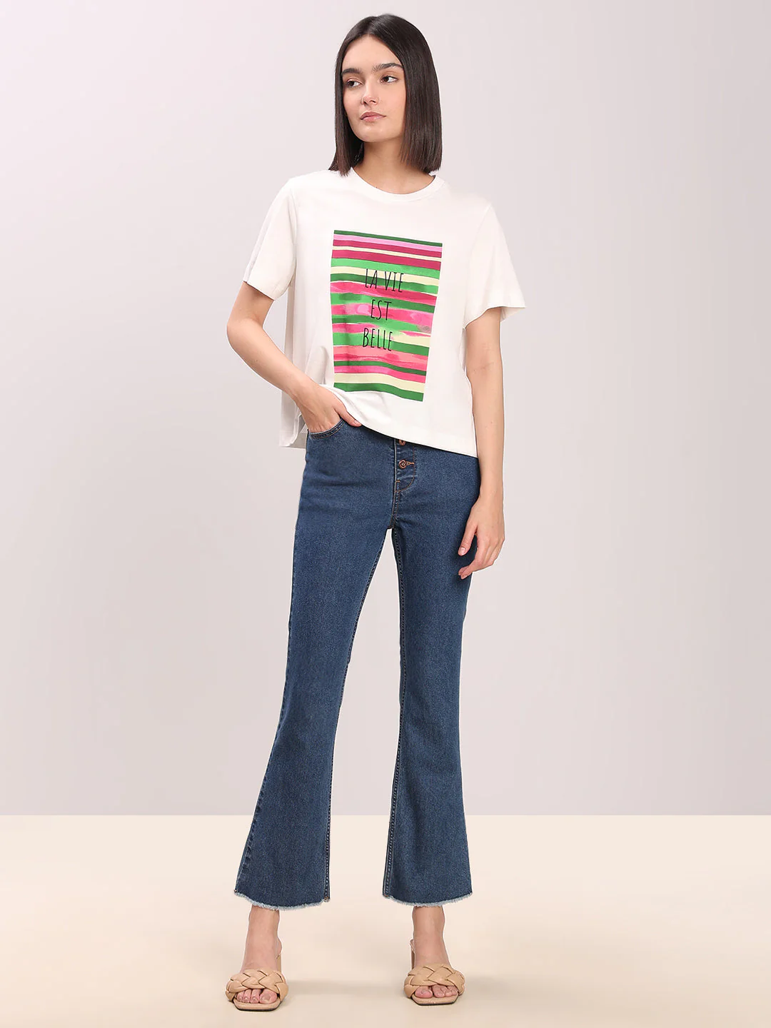 Printed Organic Cotton T-shirt - White - Image 5