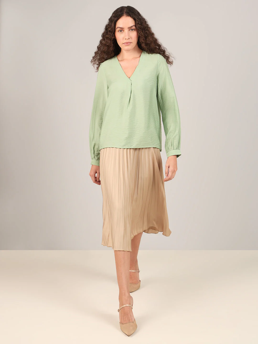 Light Green V-Neck Top - Image 5