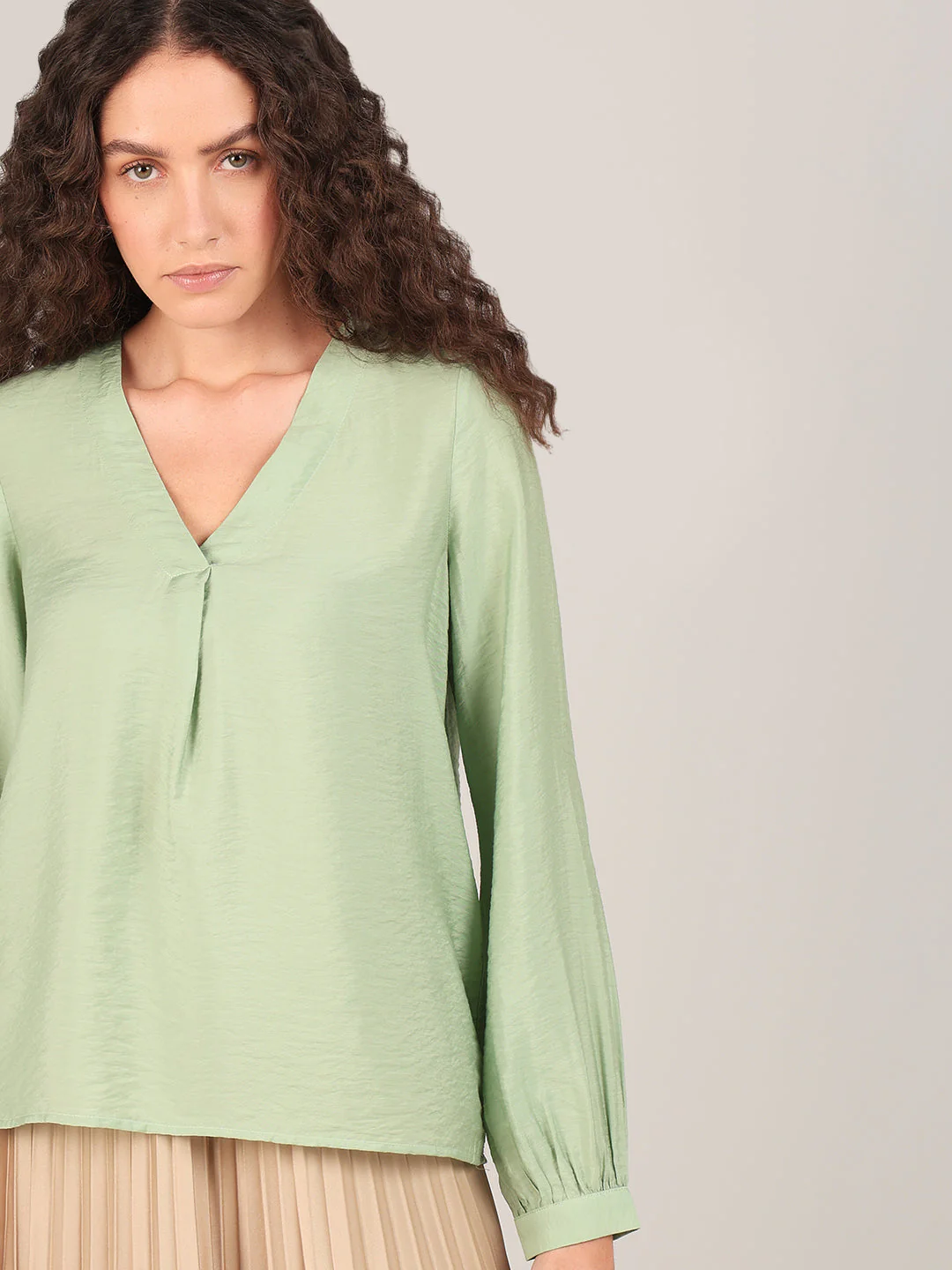 Light Green V-Neck Top - Image 6
