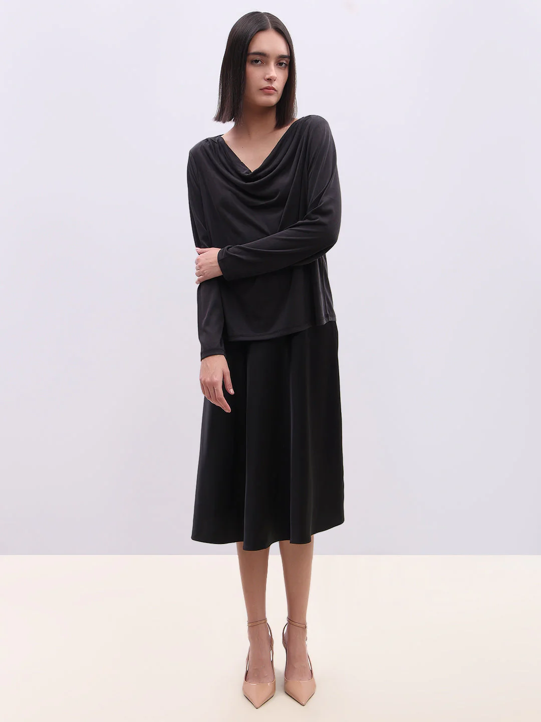 Black Cowl Neck Top - Image 5