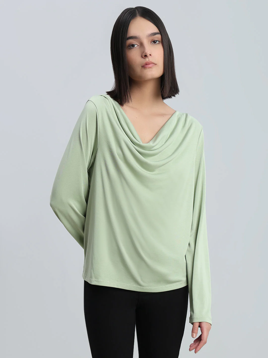 Green Cowl Neck Top - Image 2
