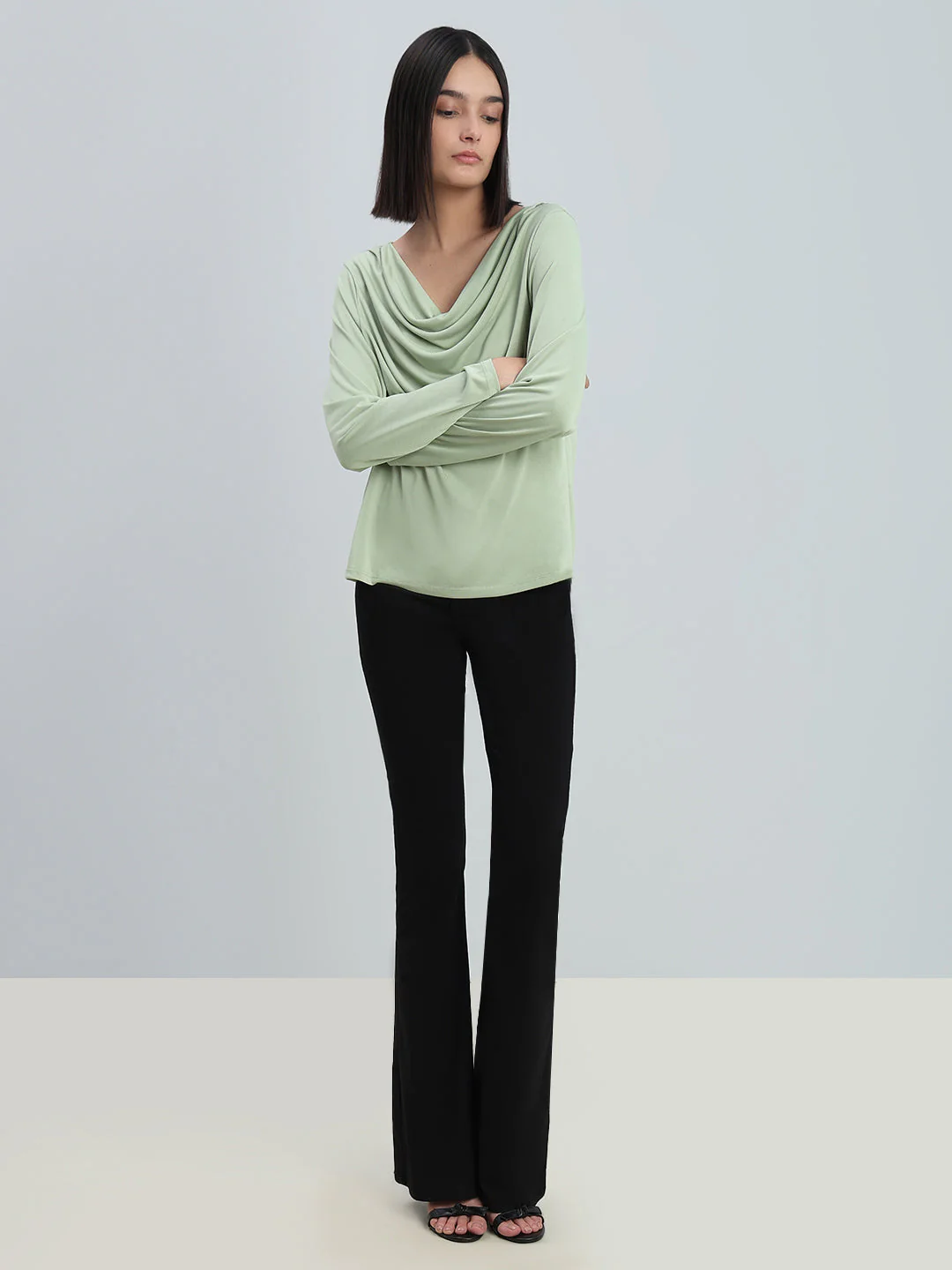 Green Cowl Neck Top - Image 5
