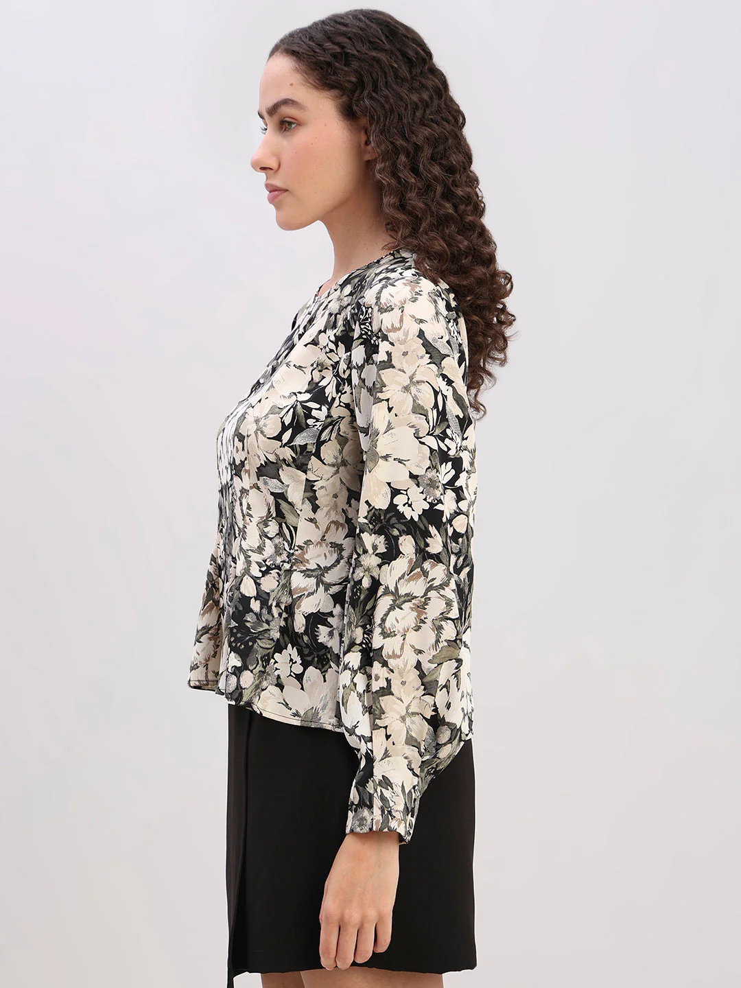 Floral Peplum Long-Sleeve Top - Image 3
