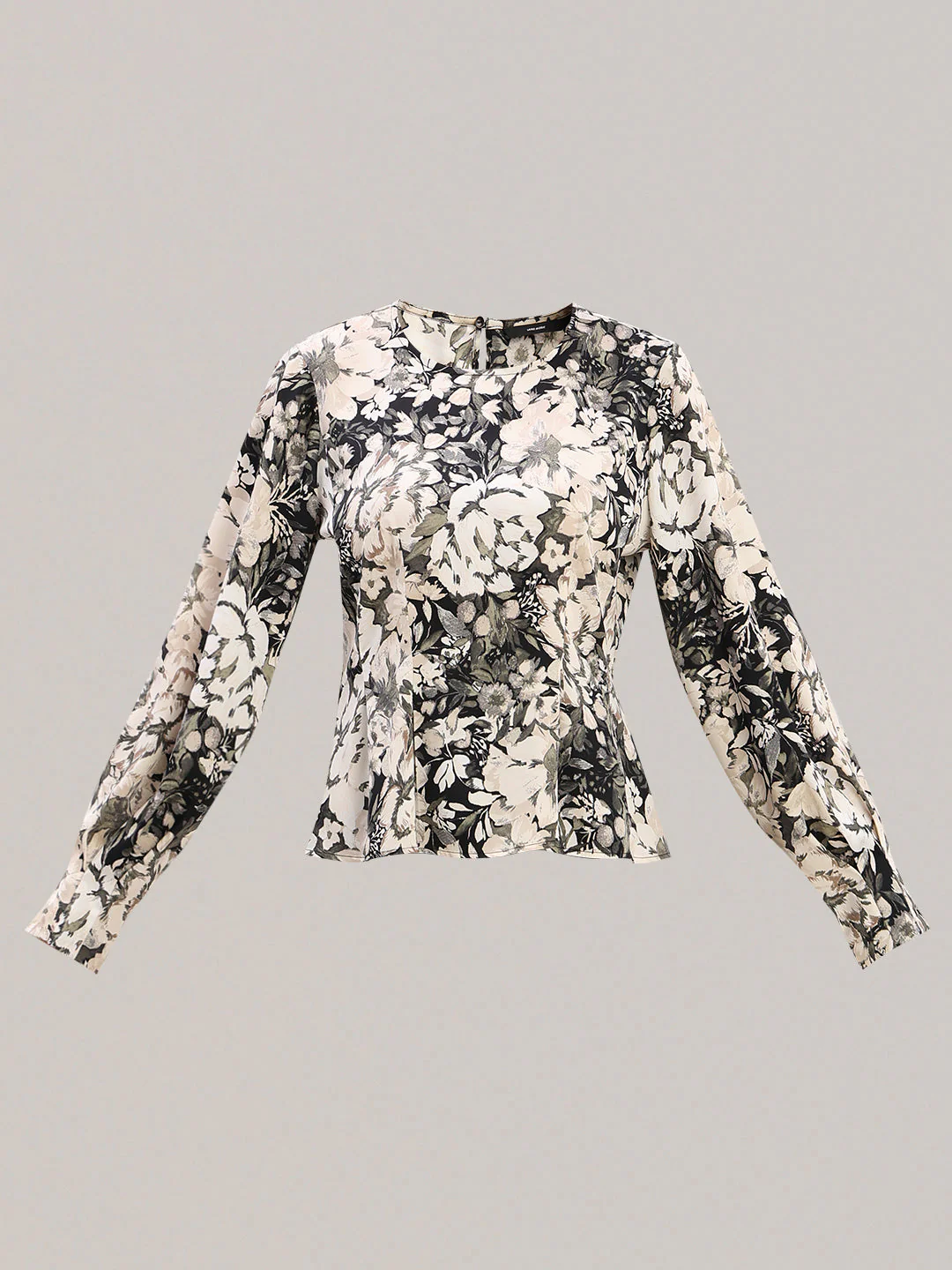 Floral Peplum Long-Sleeve Top - Image 7