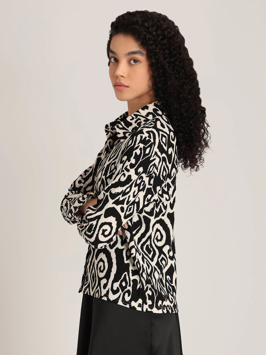 Abstract Print Full Sleeves Shirt - Image 3