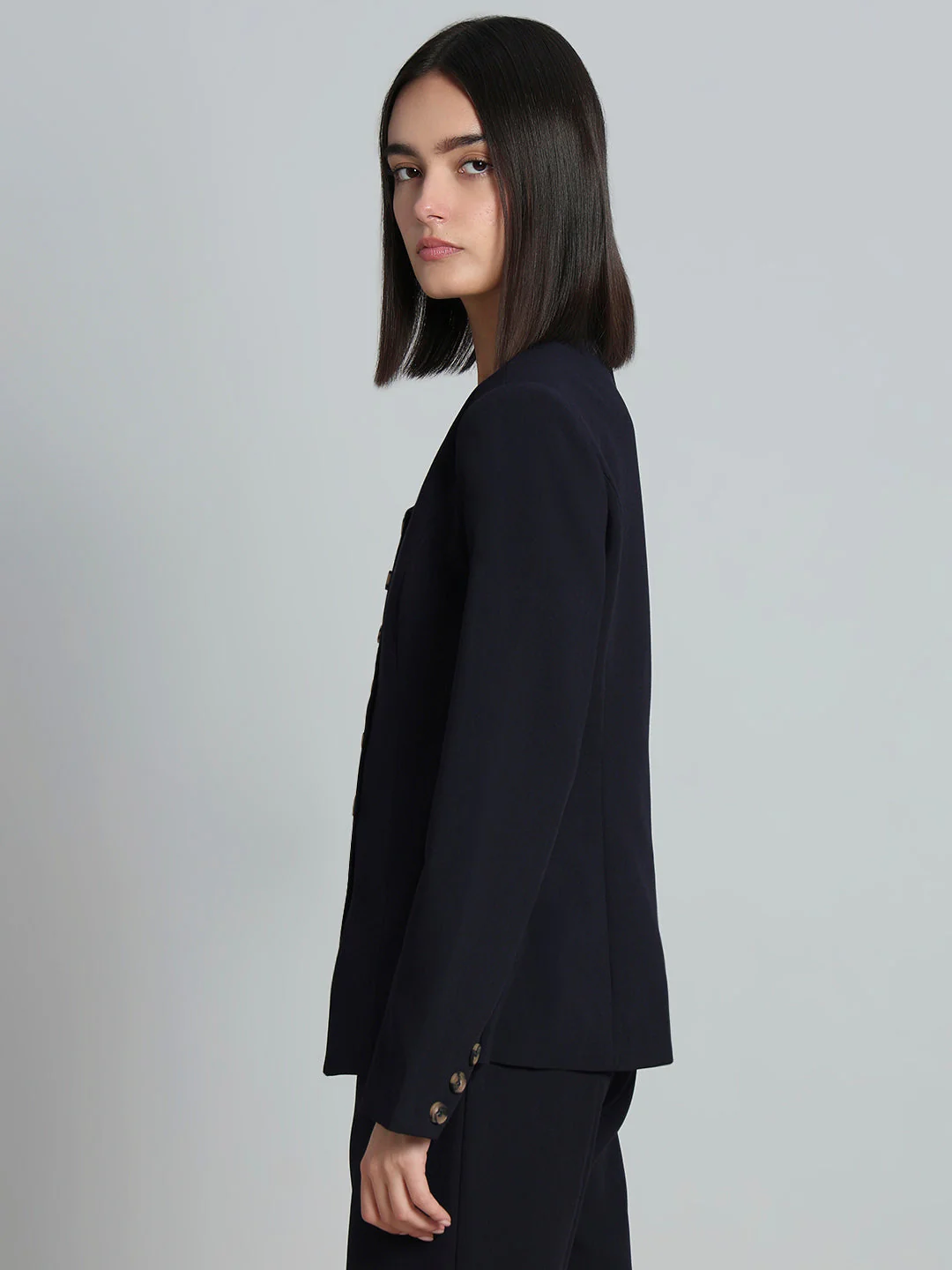 Navy Blue Structured Blazer - Image 3