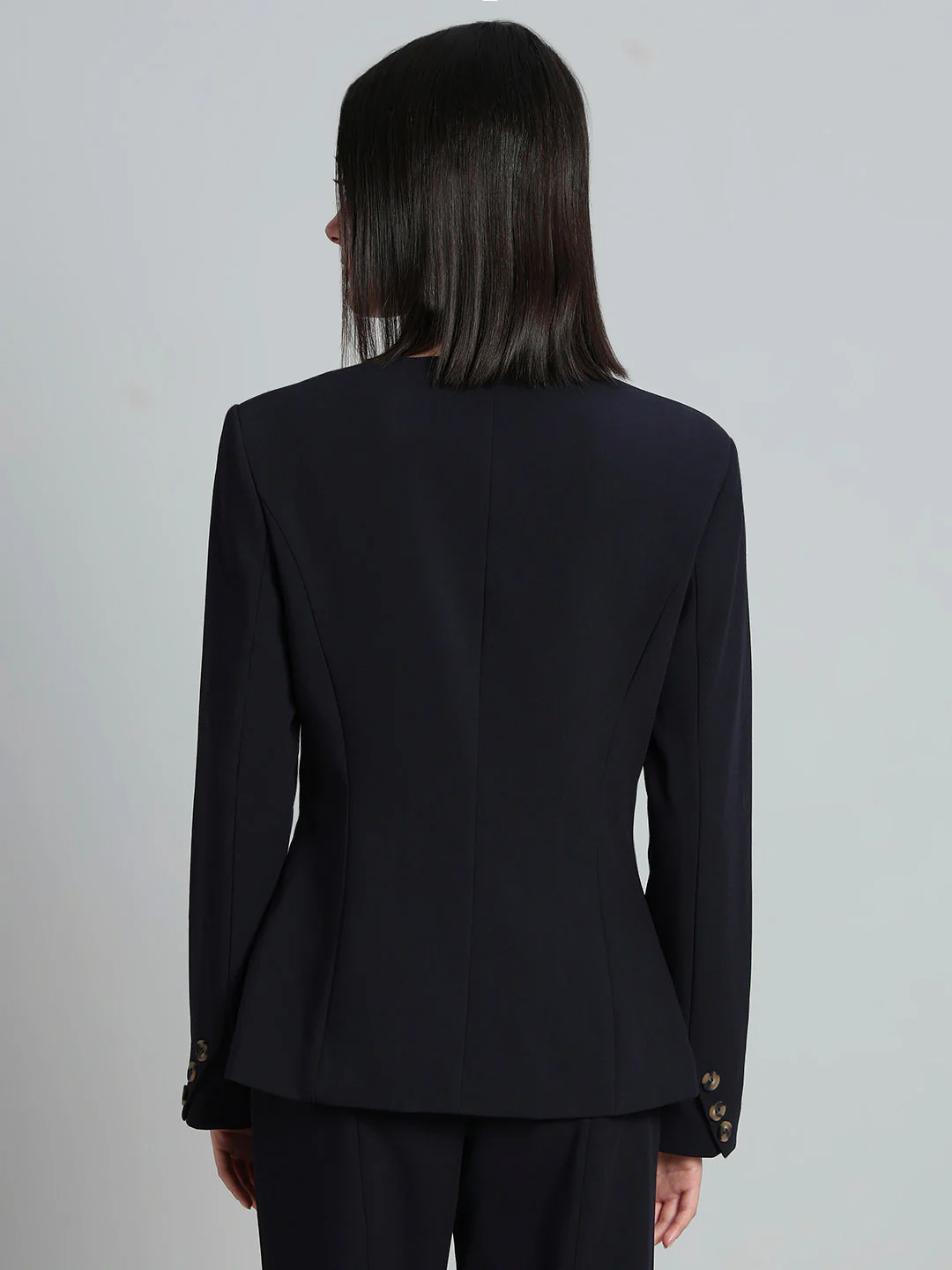 Navy Blue Structured Blazer - Image 4