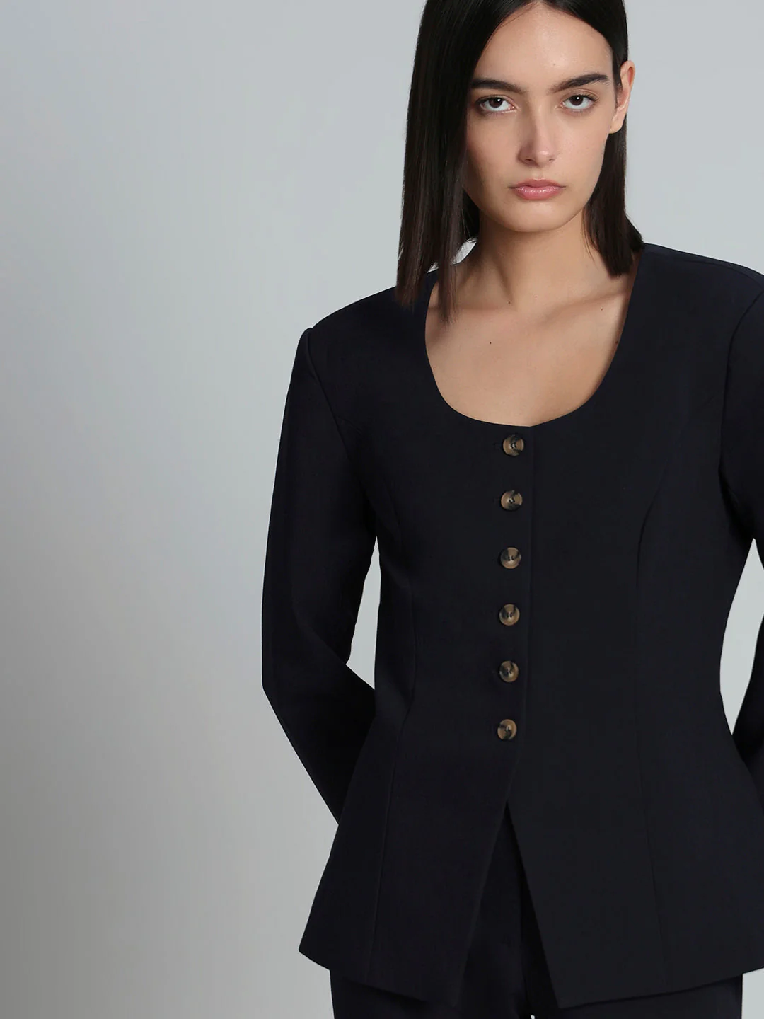 Navy Blue Structured Blazer - Image 6