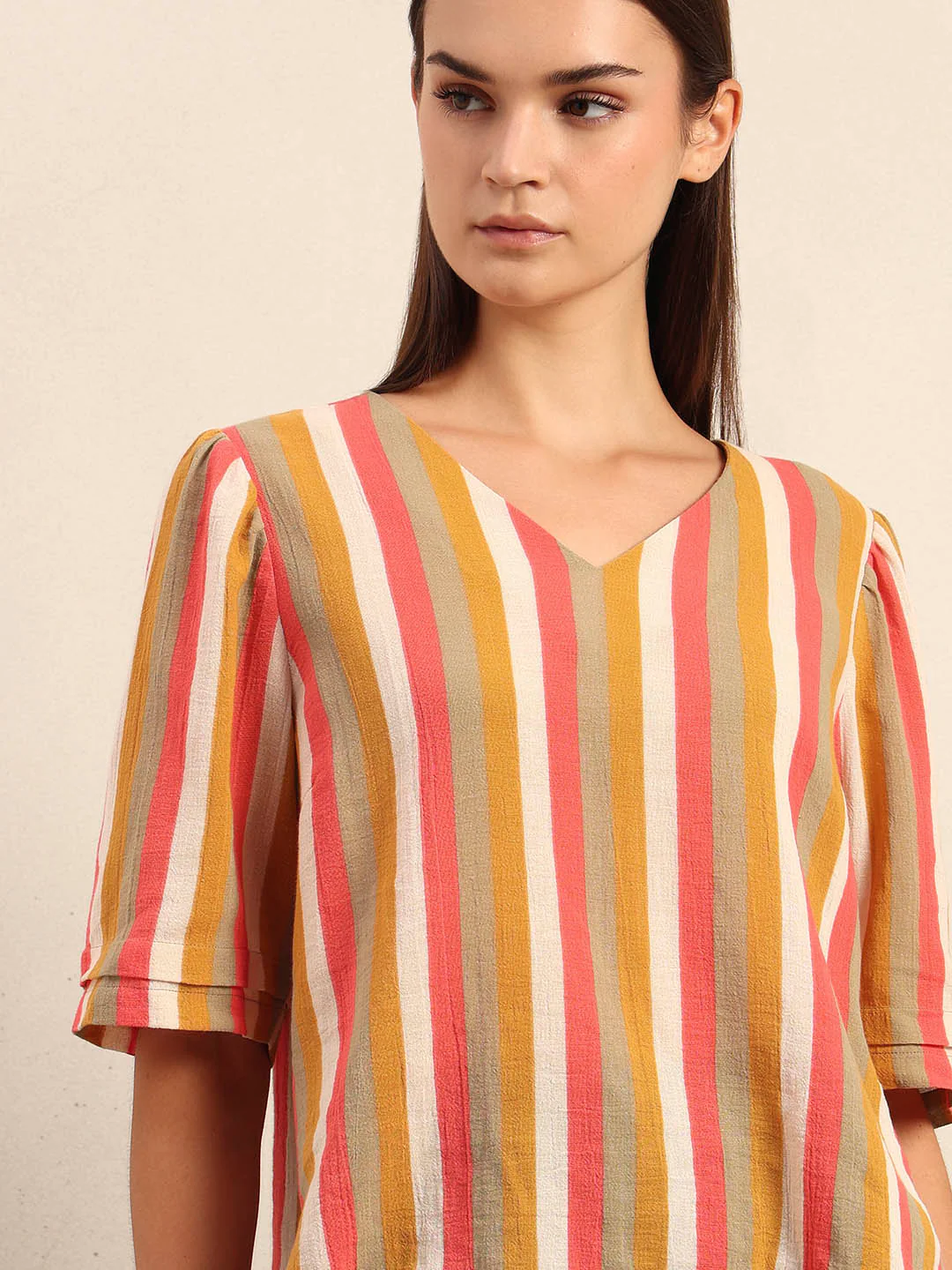 Striped V-Neck Top - Image 6