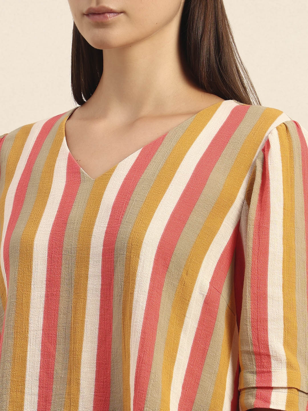 Striped V-Neck Top - Image 8