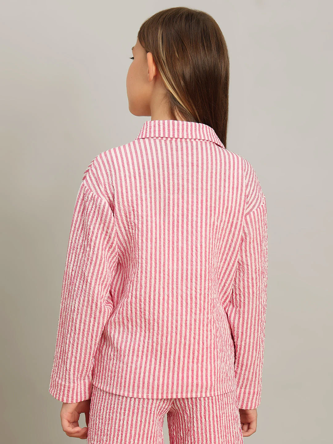 GIRL Pink Striped Shirt - Image 4