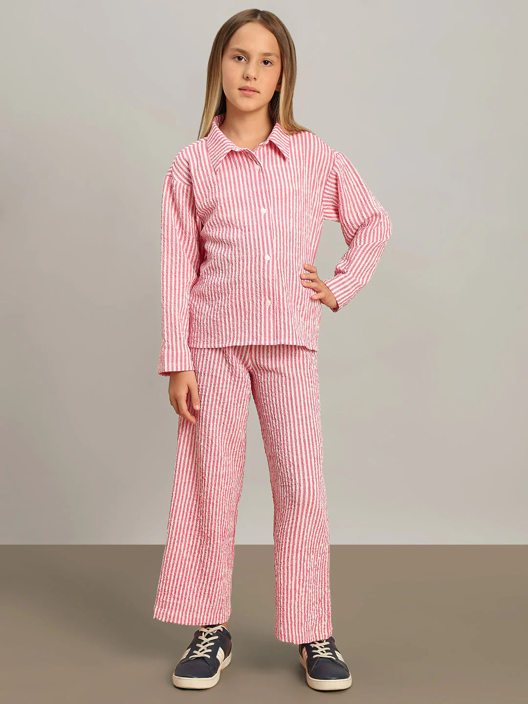 GIRL Pink Striped Shirt - Image 5