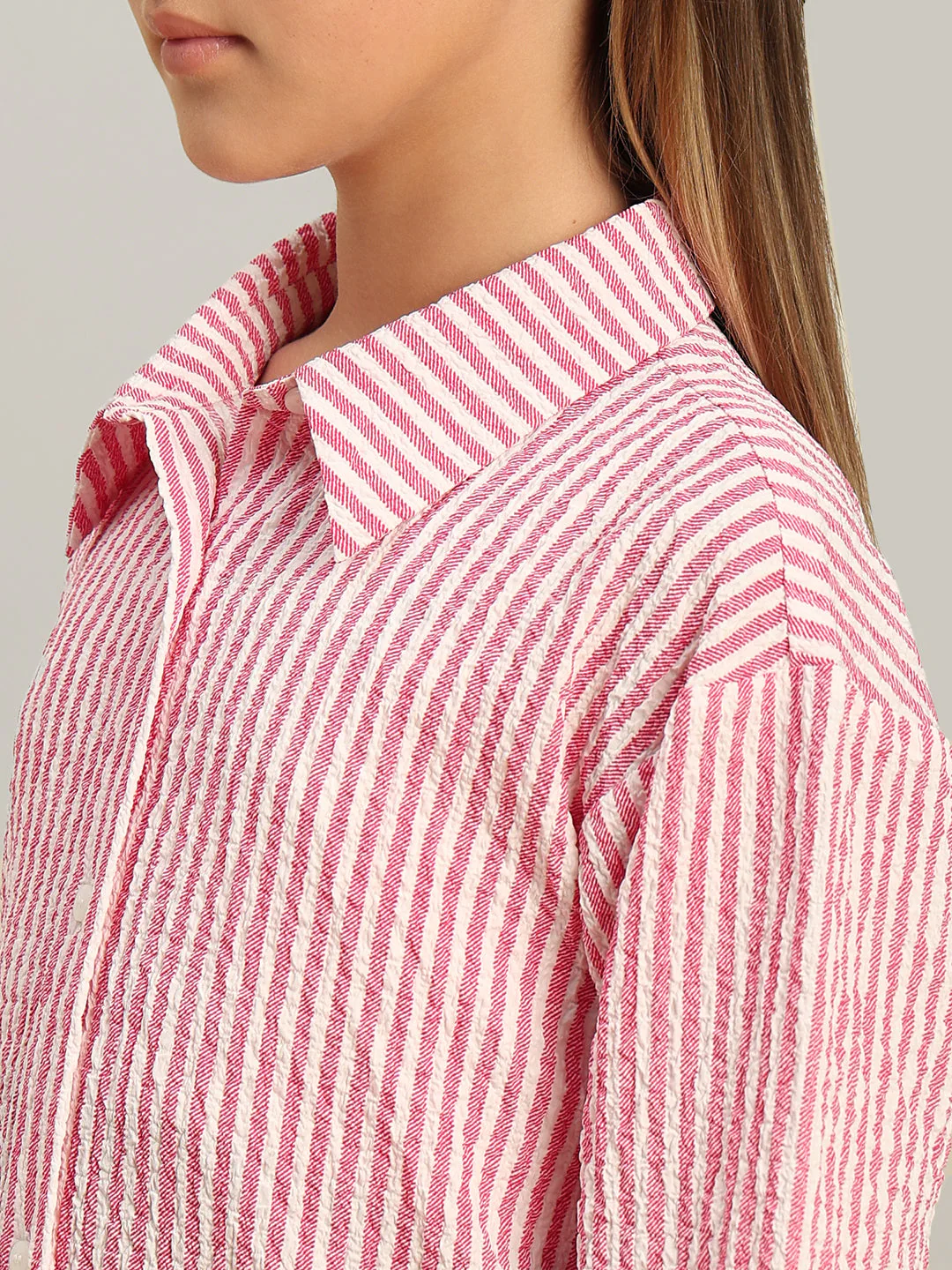 GIRL Pink Striped Shirt - Image 8