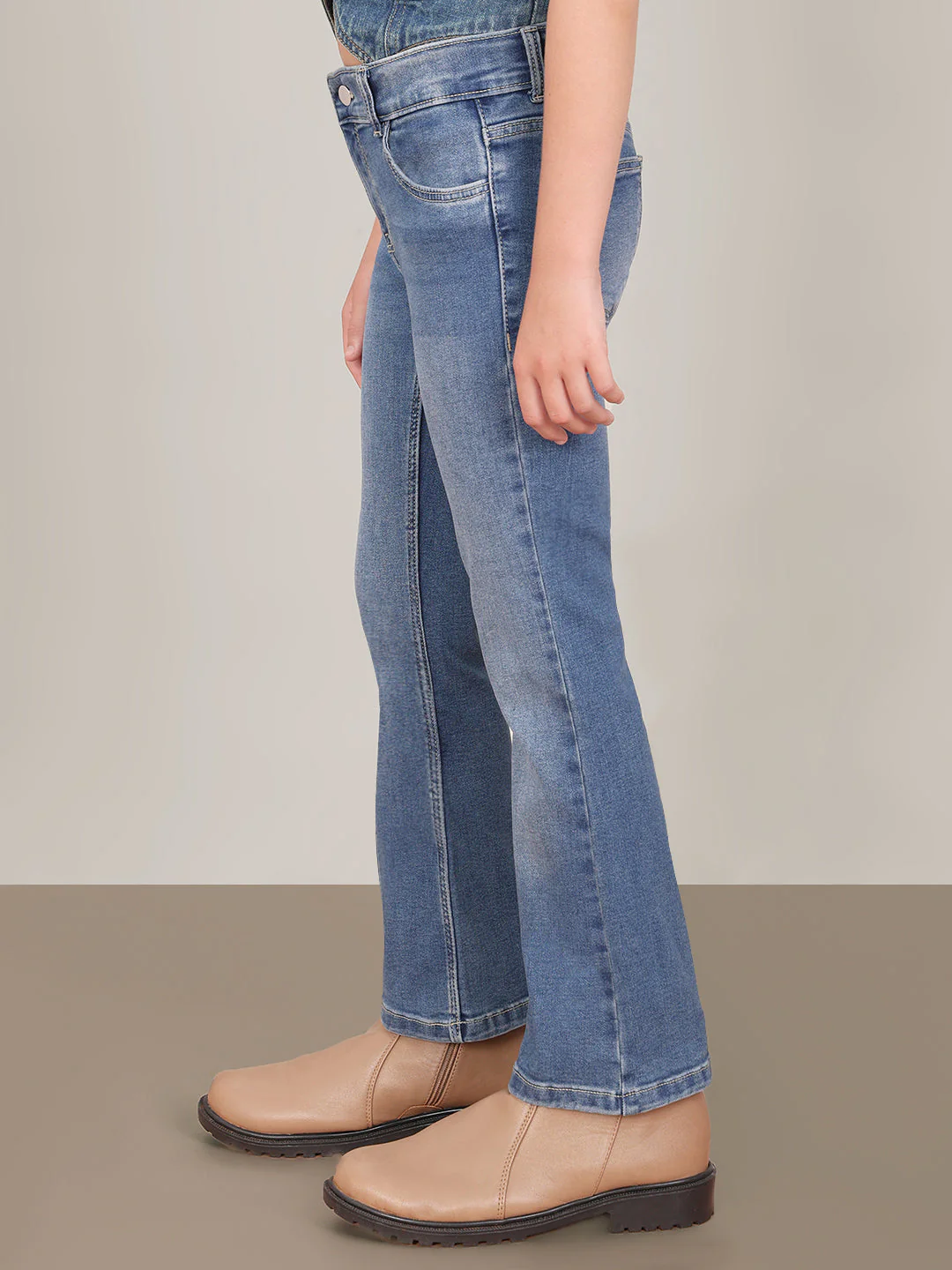 GIRL Blue Mid Rise Flared Jeans - Image 3