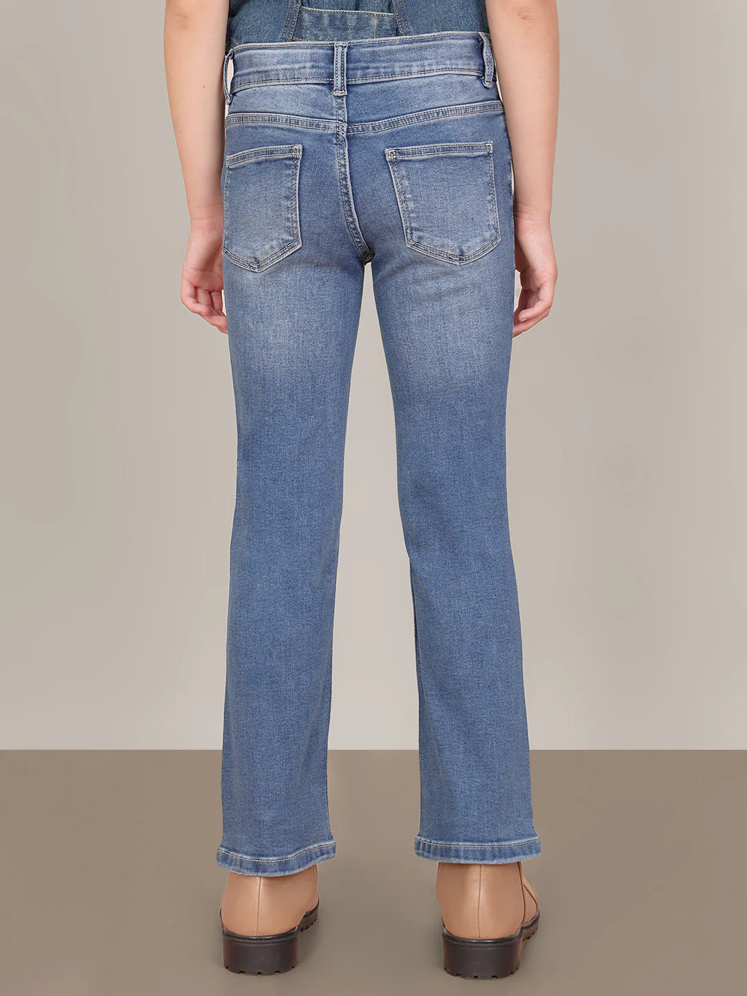 GIRL Blue Mid Rise Flared Jeans - Image 4