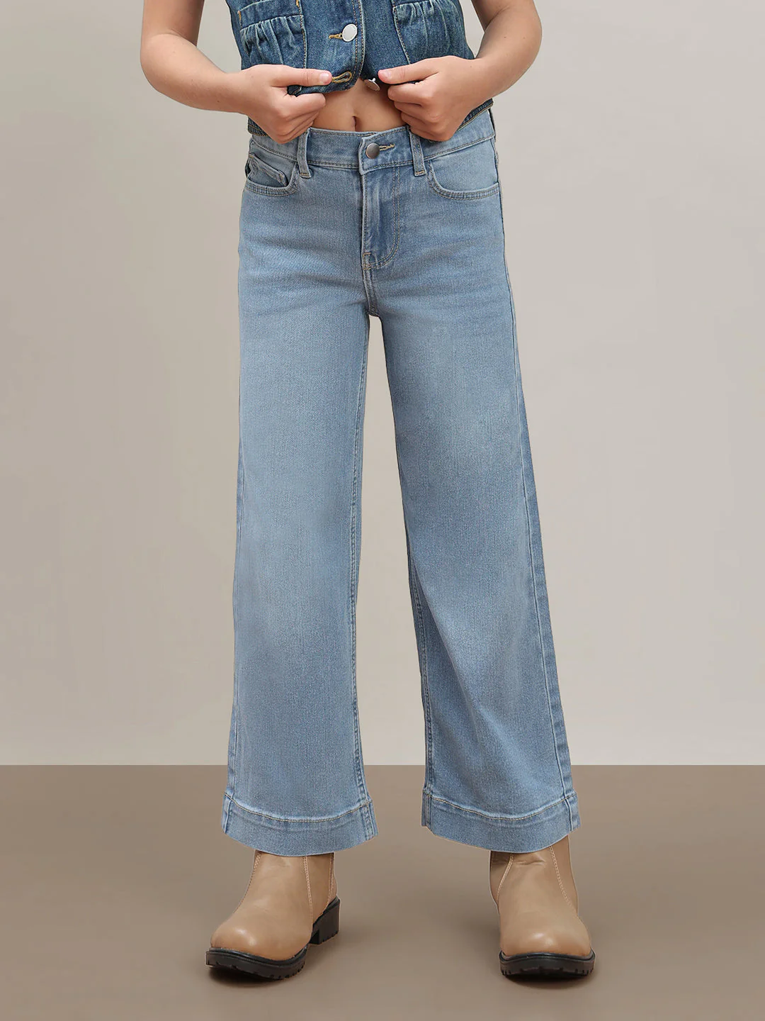 GIRL Light Blue Wide Leg Jeans - Image 2