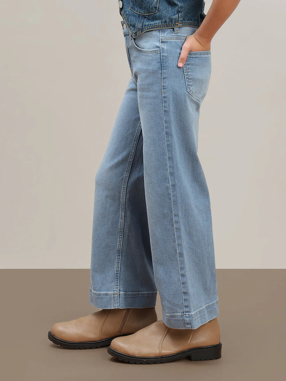 GIRL Light Blue Wide Leg Jeans - Image 3