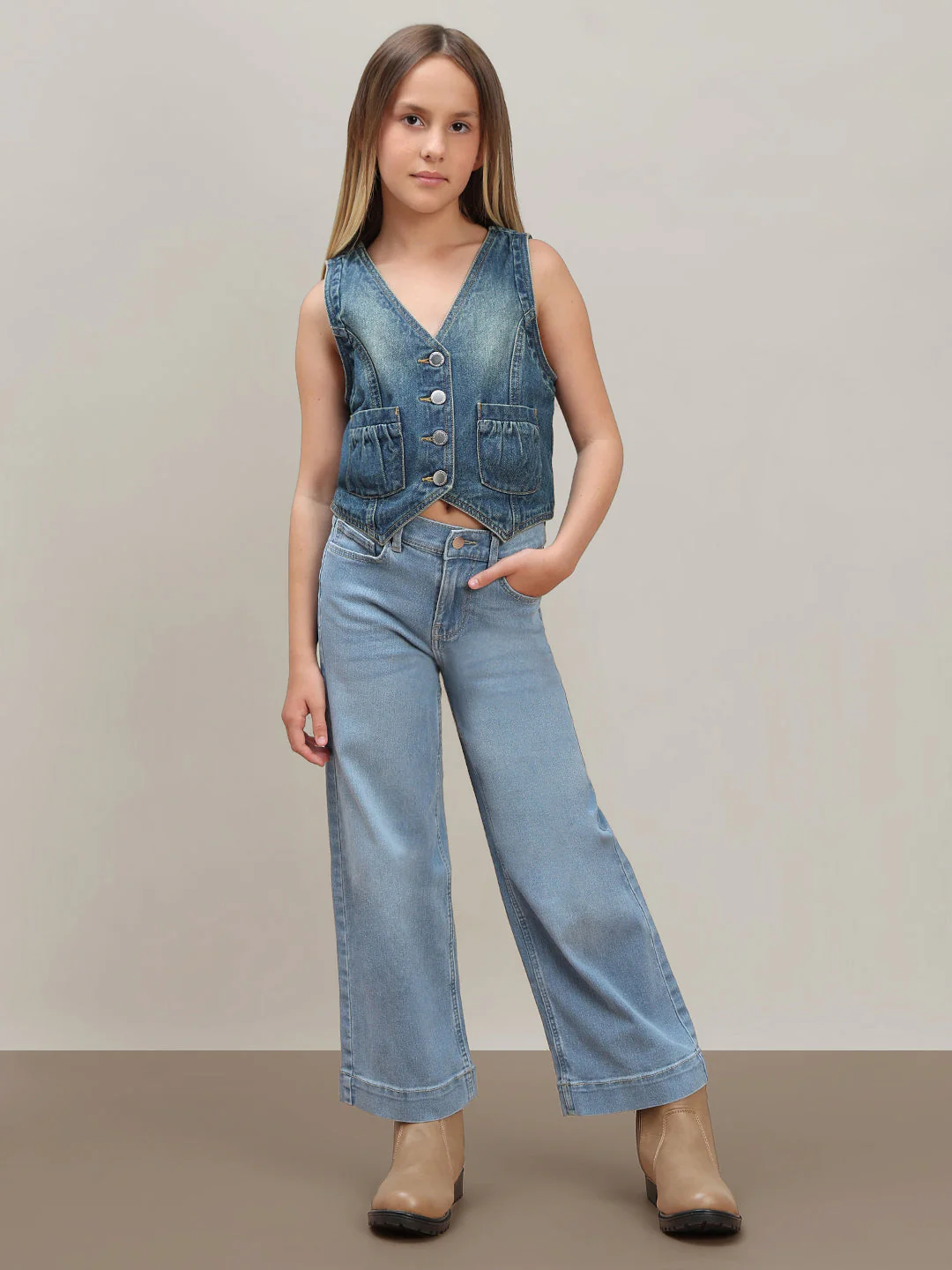 GIRL Light Blue Wide Leg Jeans - Image 5