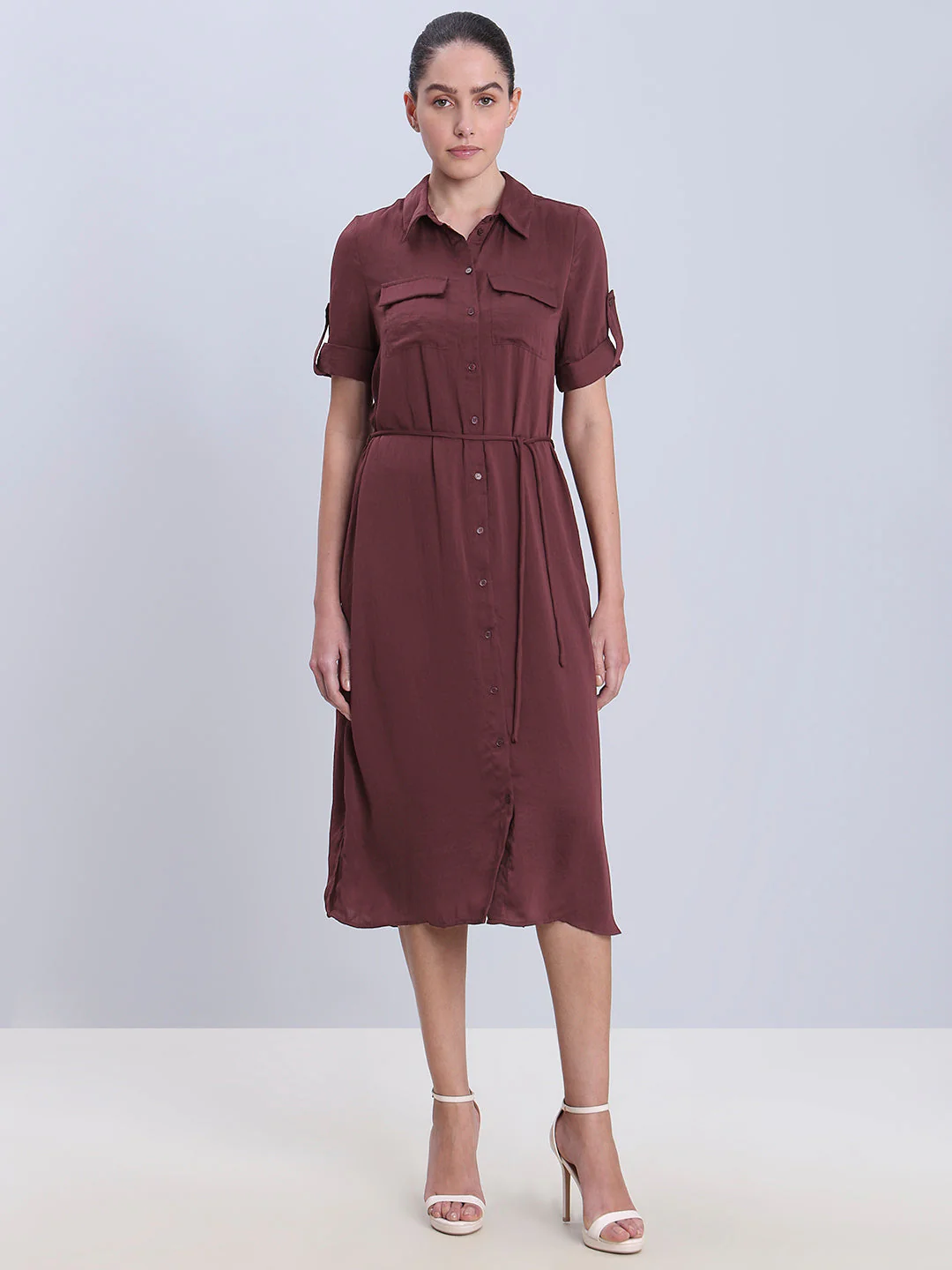 Button-Down Utility Shirt Dress - Image 2