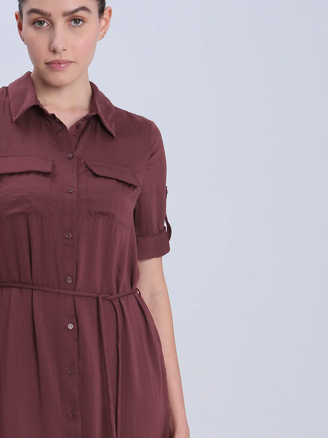Button-Down Utility Shirt Dress - Image 5