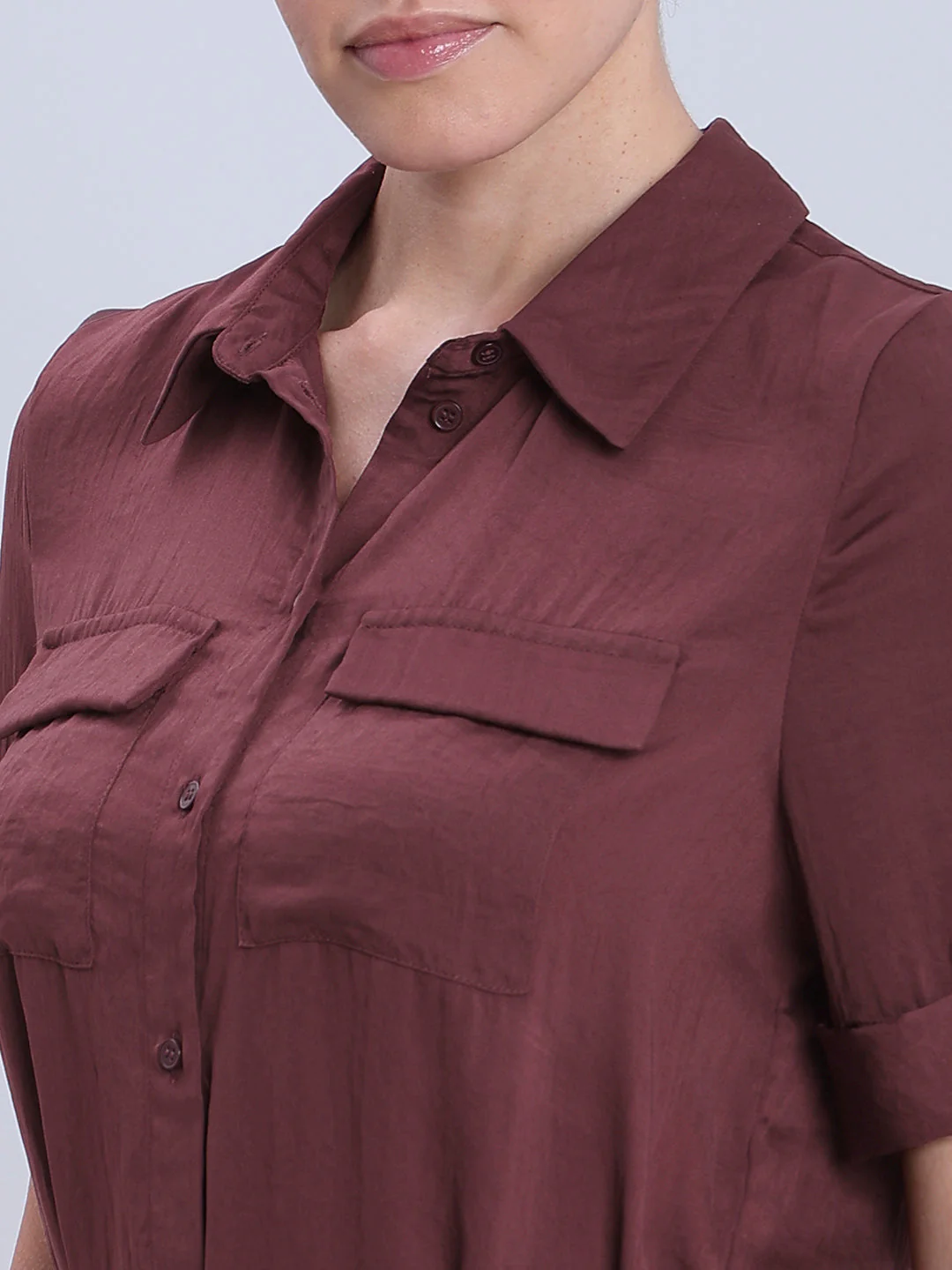 Button-Down Utility Shirt Dress - Image 6