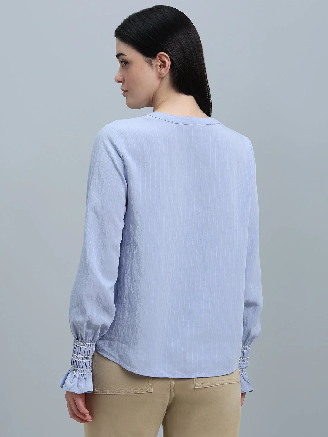 Light Blue Gathered Top - Image 4