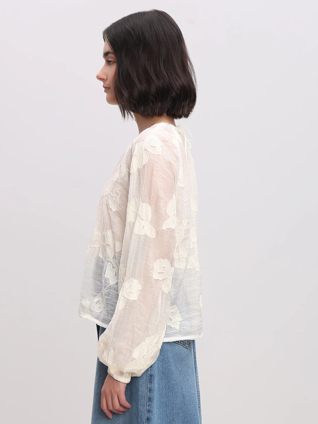 Textured Long-Sleeve Top - Image 3