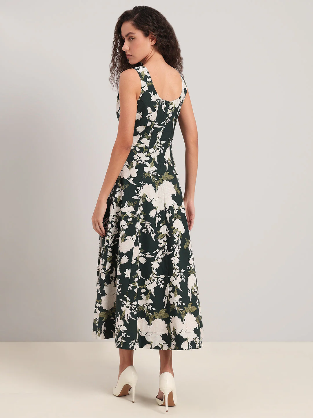 Floral Sleeveless Midi Dress - Image 4