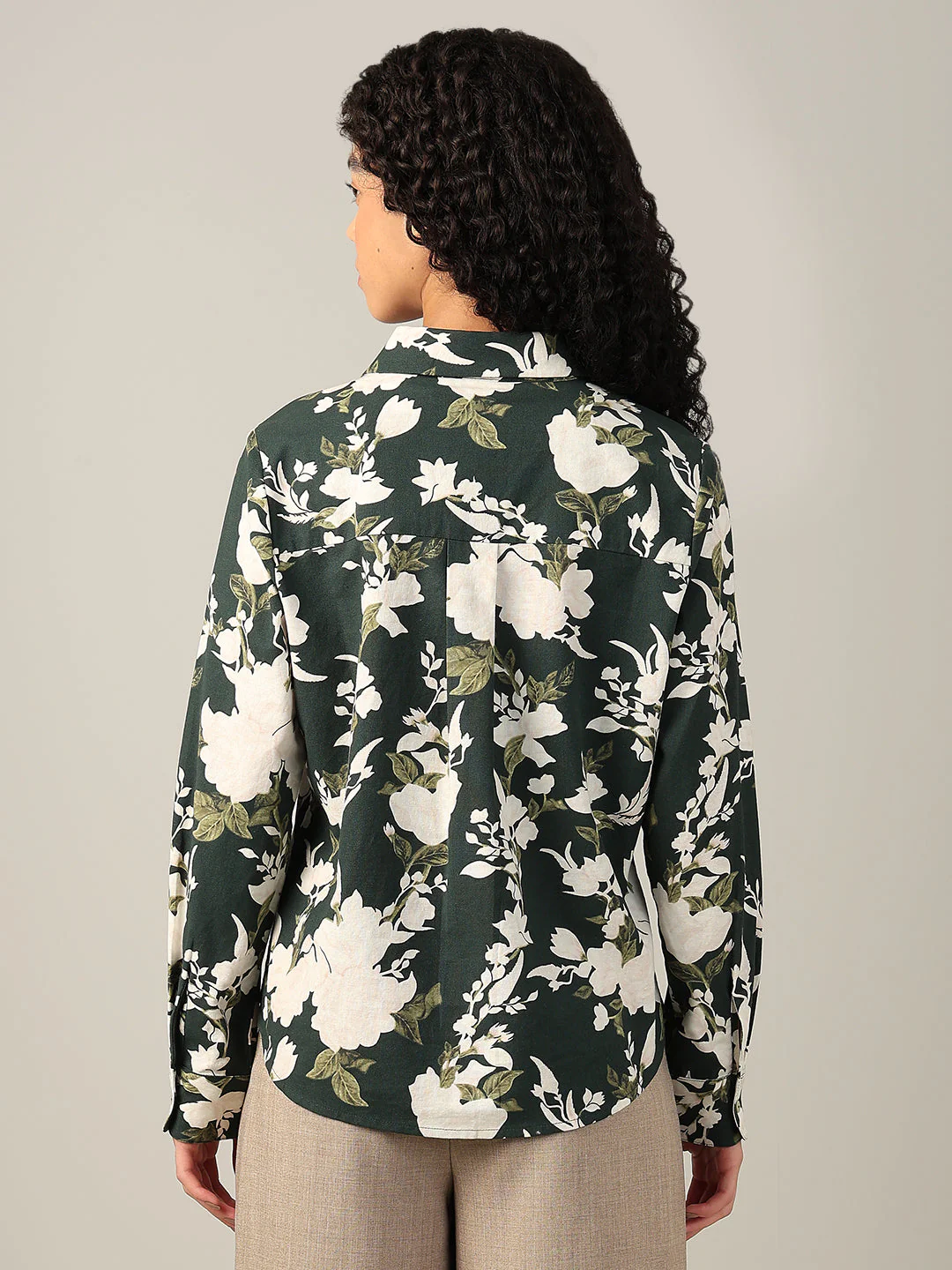 Dark Green Floral Shirt - Image 4
