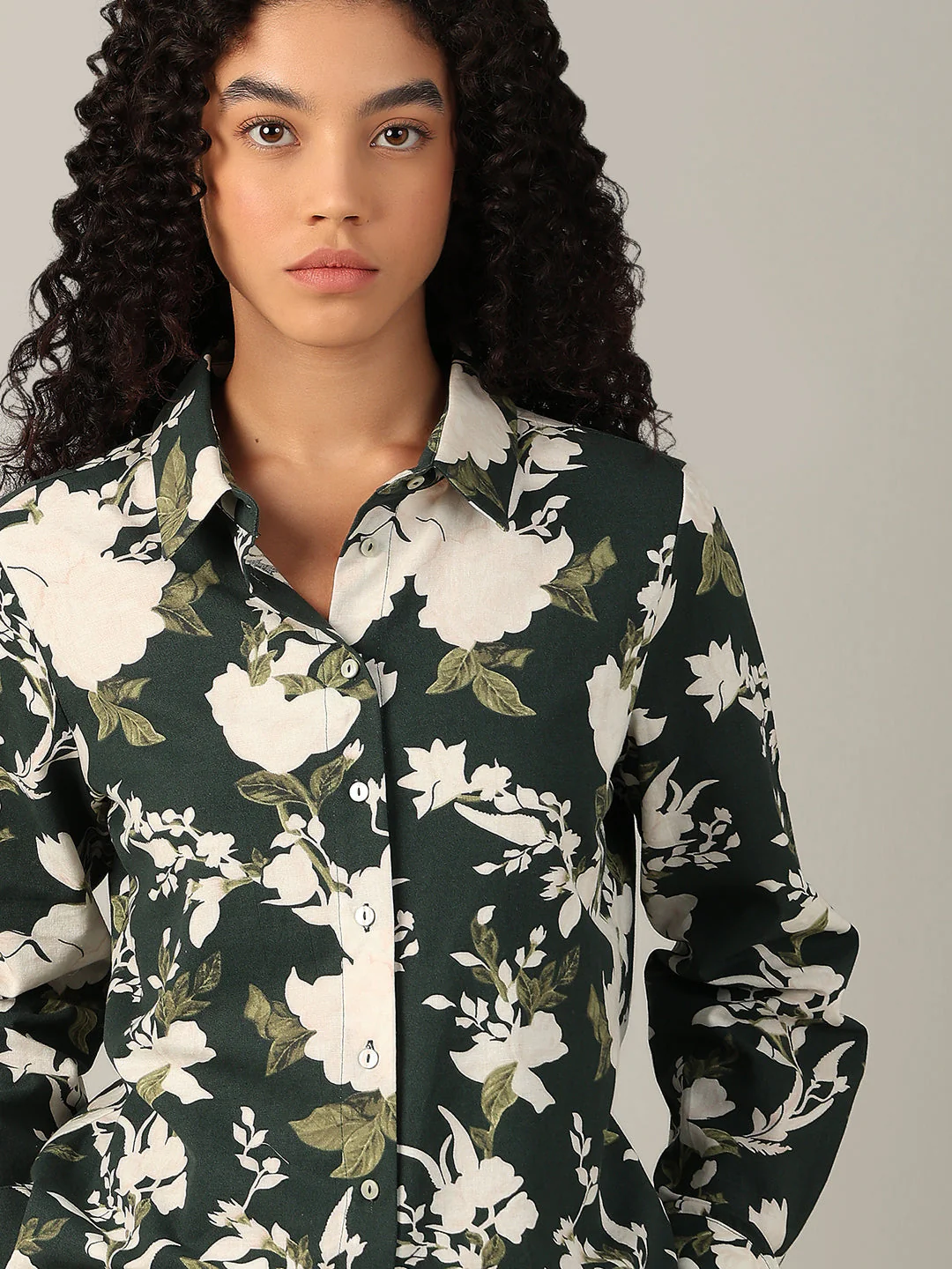 Dark Green Floral Shirt - Image 6