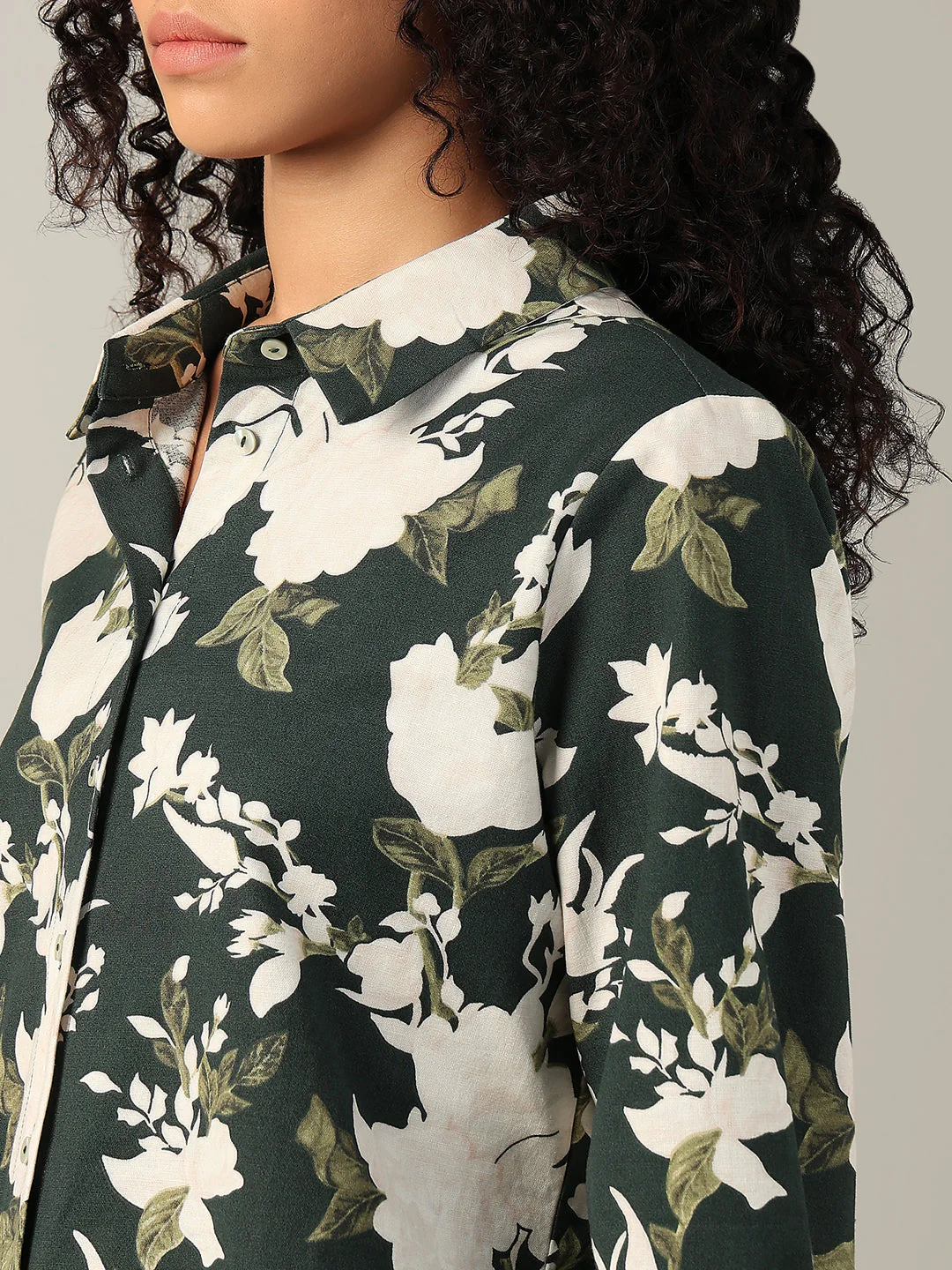 Dark Green Floral Shirt - Image 8