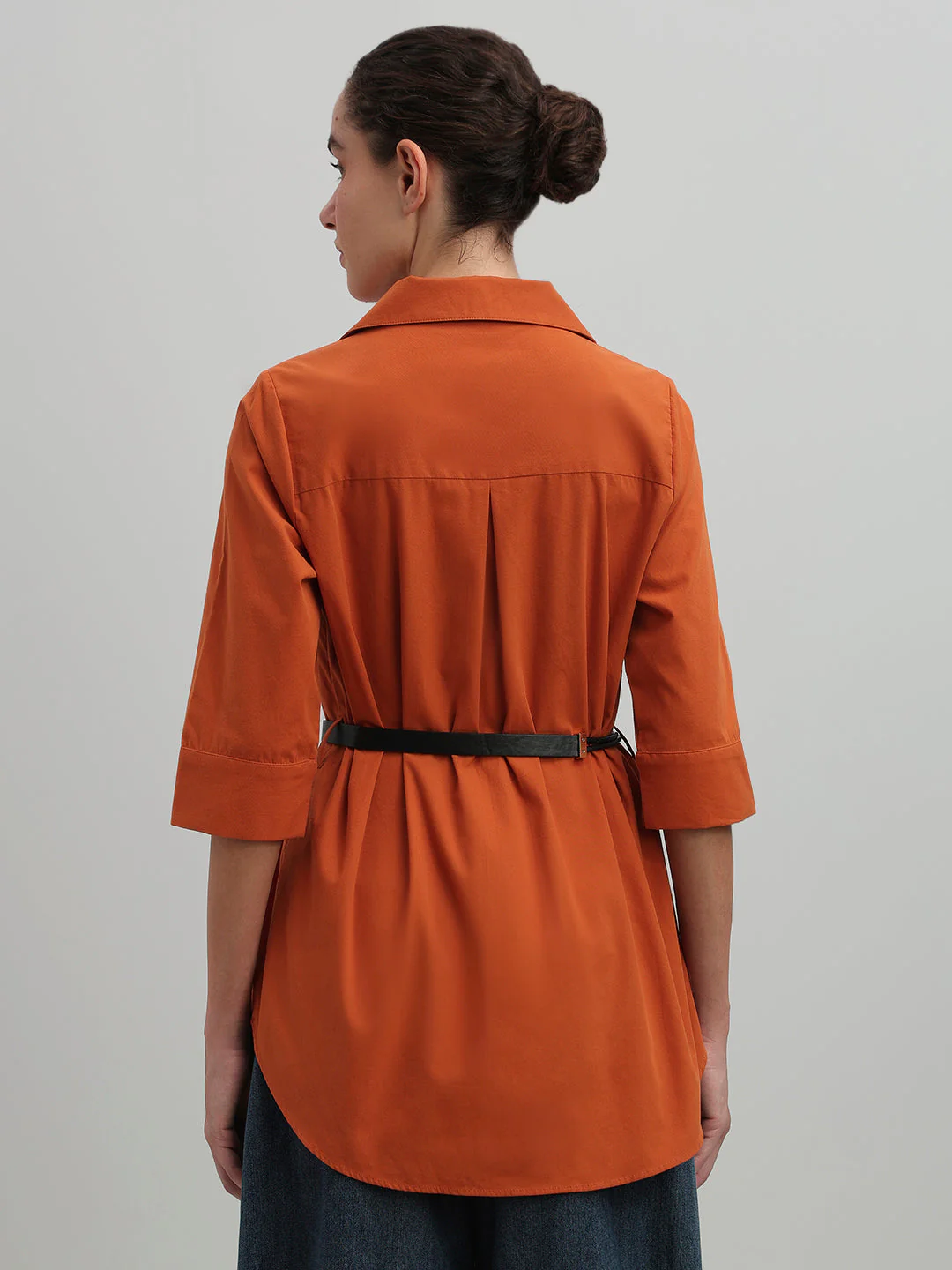 Rust Cotton Long Shirt - Image 4
